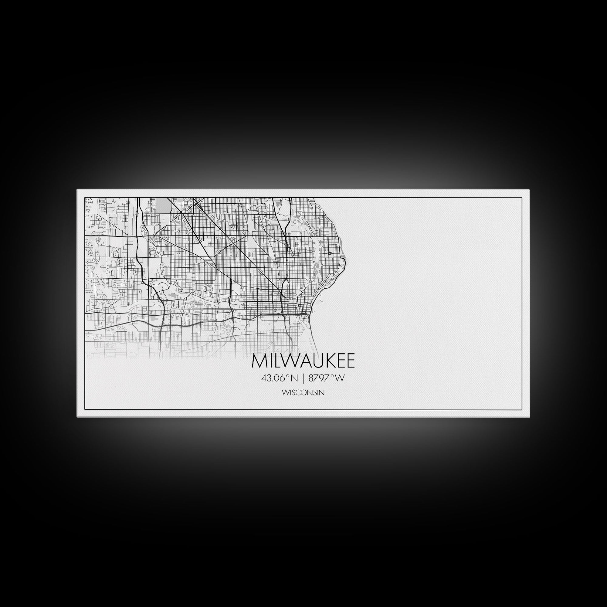 Milwaukee City Map, Wisconsin Map, Map Art, Minimalist Wall Art, Wall Art, Canvas Art, Country Home Art, Girl Room Décor, College Décor