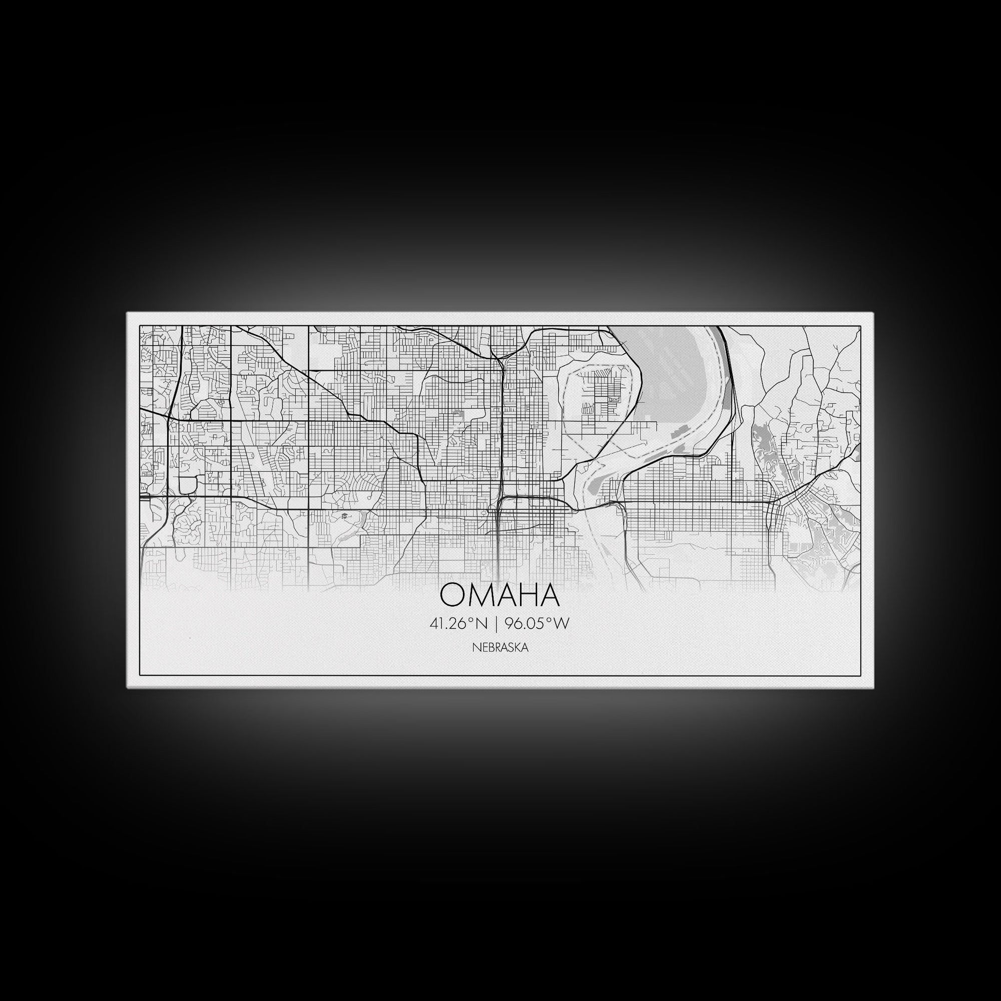 Omaha City Map, Nebraska Art, Map Print, Minimalist Wall Art, Wall Art, Canvas Art, Realtor Thank You, Wall Hanging, Farmhouse Décor