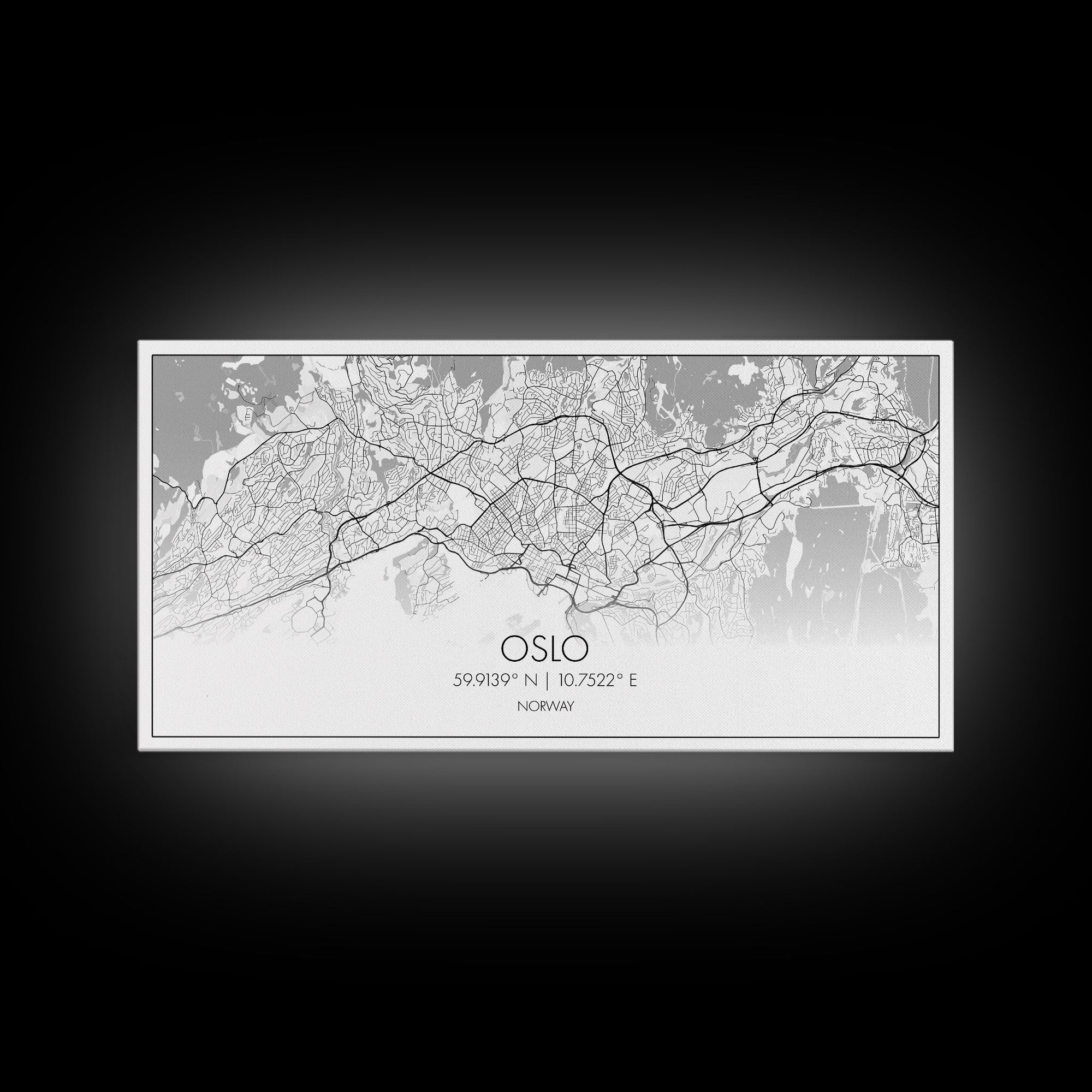 Oslo City Map, Norway Art, Map Print, Minimalist Wall Art, Wall Art, Canvas Art, Travel Wall Art, Hiking Gift, European Wall Art, Office Art