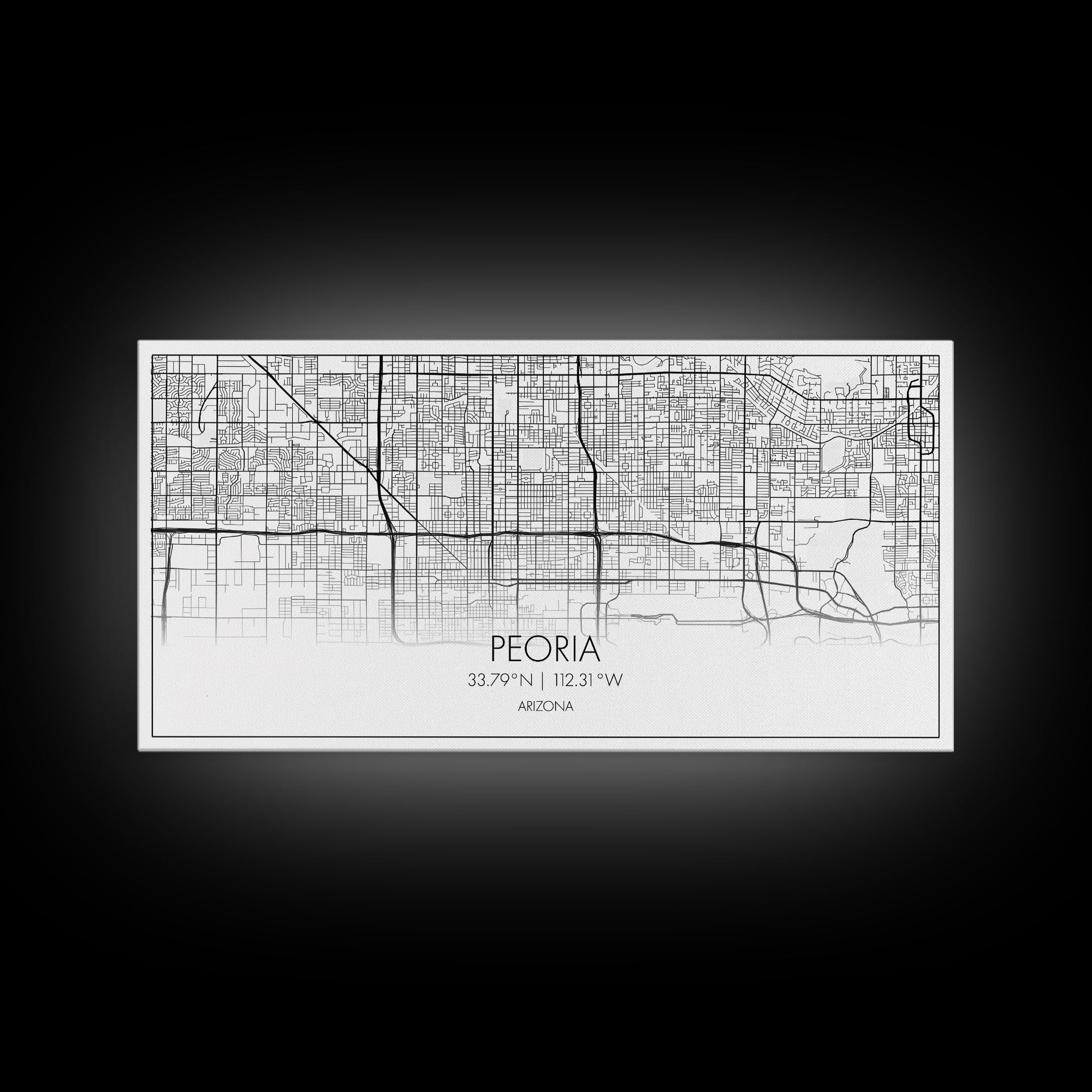 Peoria City Map, Arizona Art, Map Print, Minimalist Wall Art, Wall Art, Canvas Art, Trendy Wall Art, Moving Gift, Boys Bedroom Décor, Prints