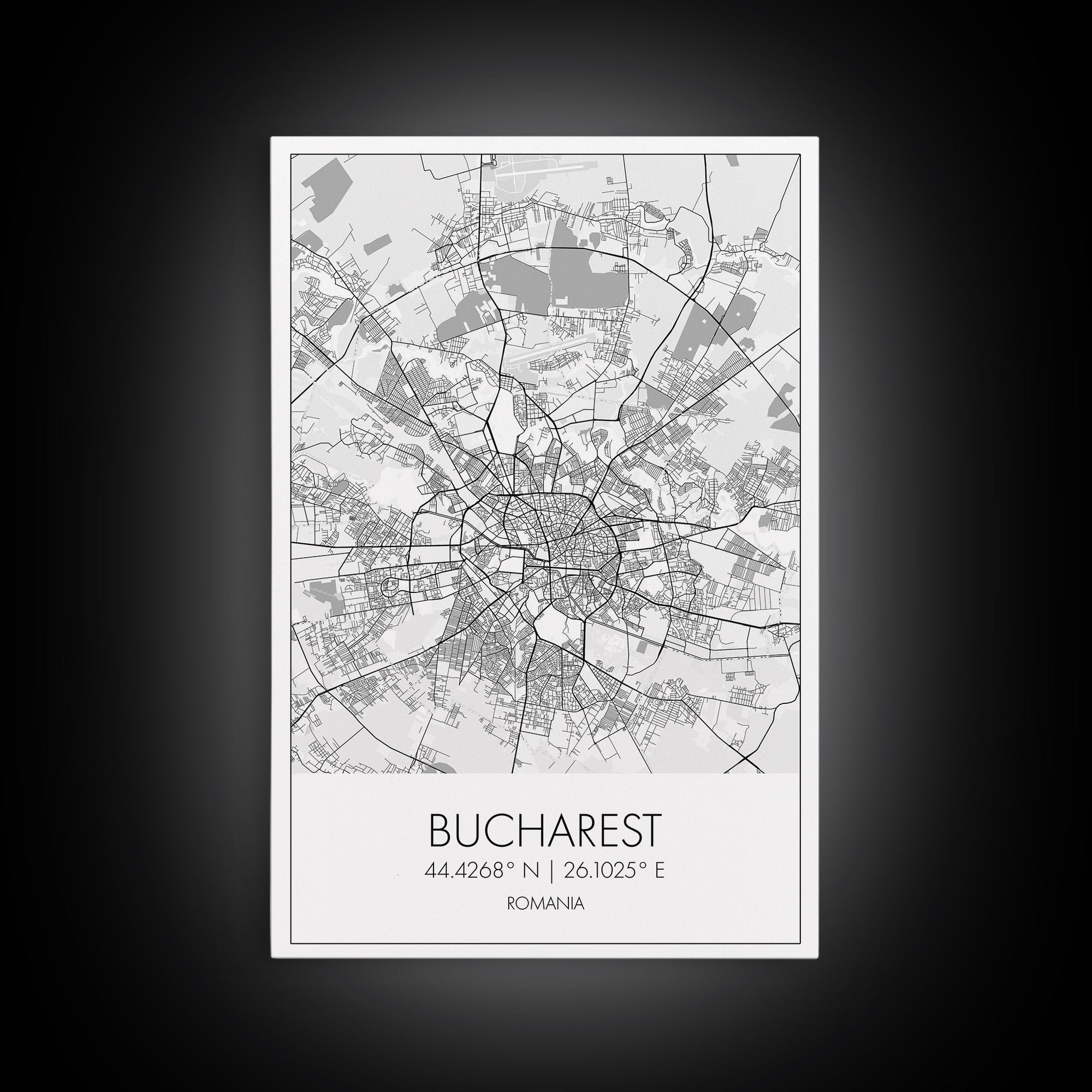 Bucharest Street Map, Romania Map, City Map Art, Modern Art, Wall Art, Canvas Print, Canvas Wall Art, Adventure Wall Art, Vacation Gift