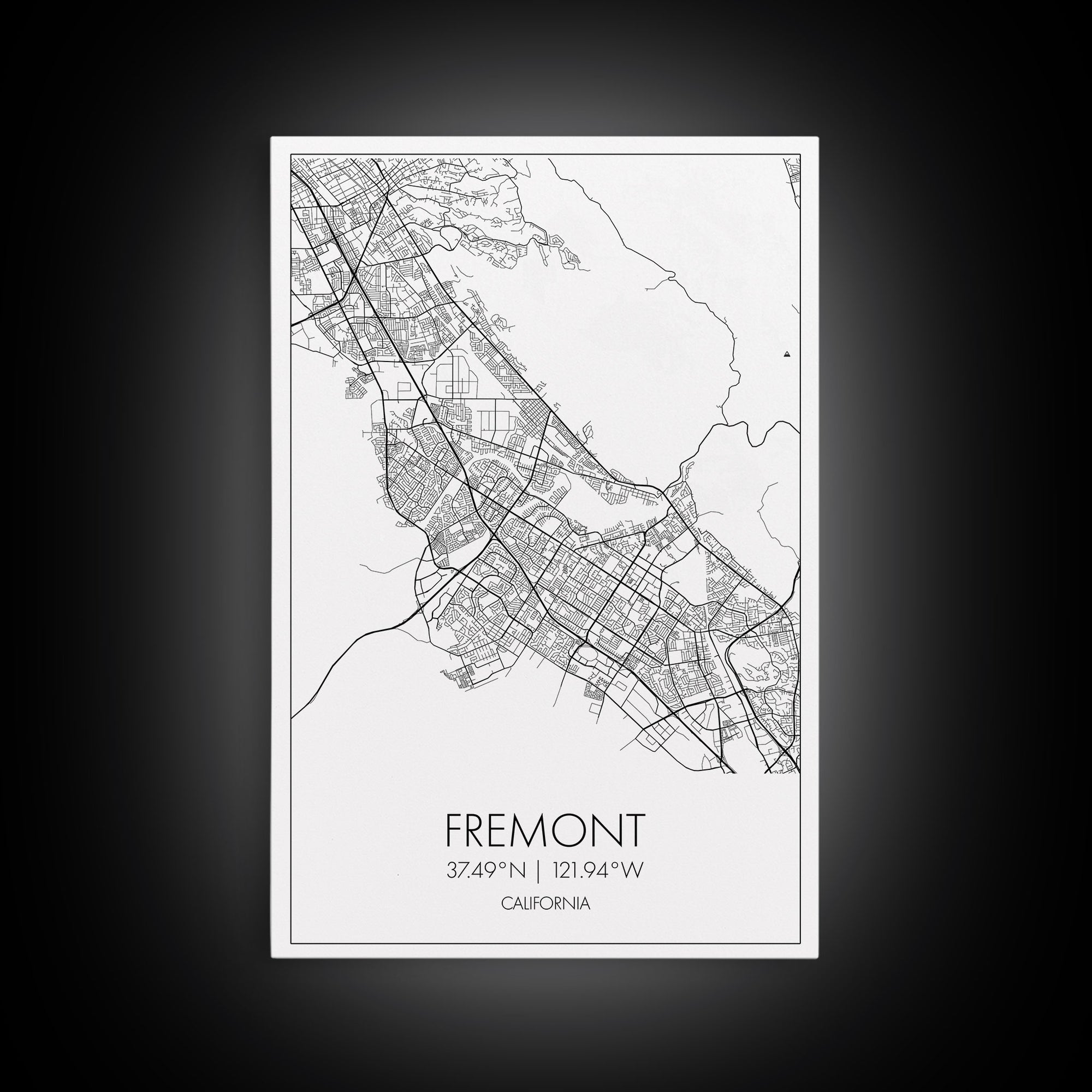 Fremont Street Map, California Map, City Map Art, Minimalist Art, Wall Art, Canvas Print, Travel Lover Gift, Bar Wall Décor, Travel Prints