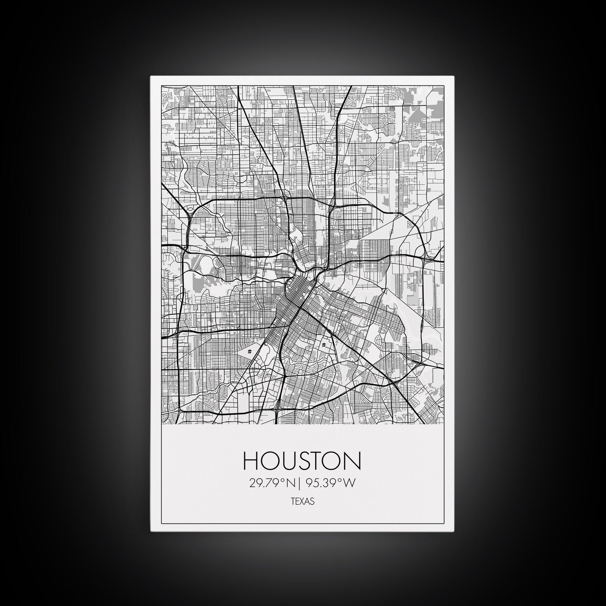 Houston Street Map, Texas Map, ity Map Art, Minimalist Art, Wall Art, Canvas Print, Travel Print, Farmhouse Wall Art, Gift For Couple