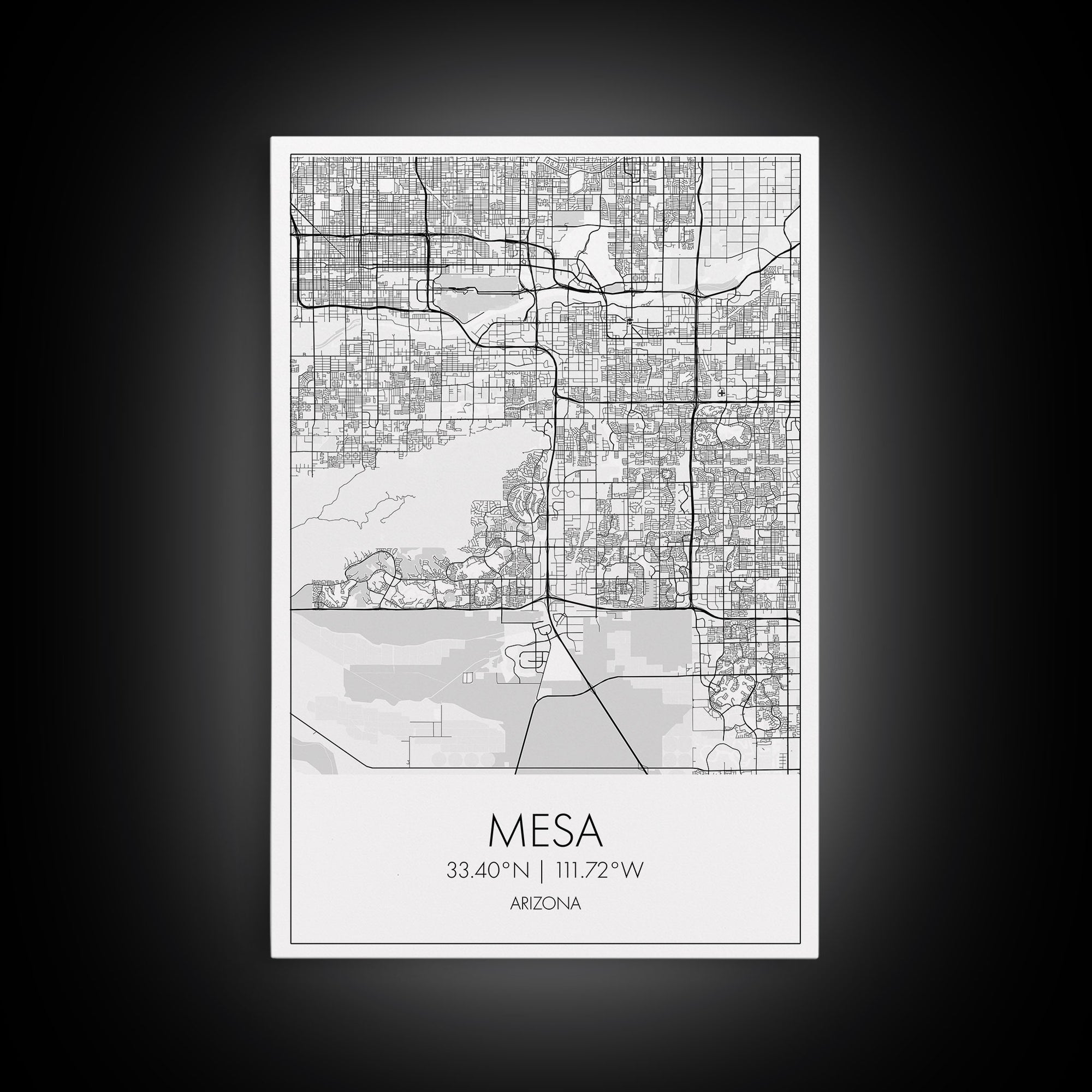 Mesa Street Map, Arizona Map, City Map Art, Modern Art, Wall Art, Canvas Print, Travel Wall Print, Bedroom Wall Art, Gift For Women