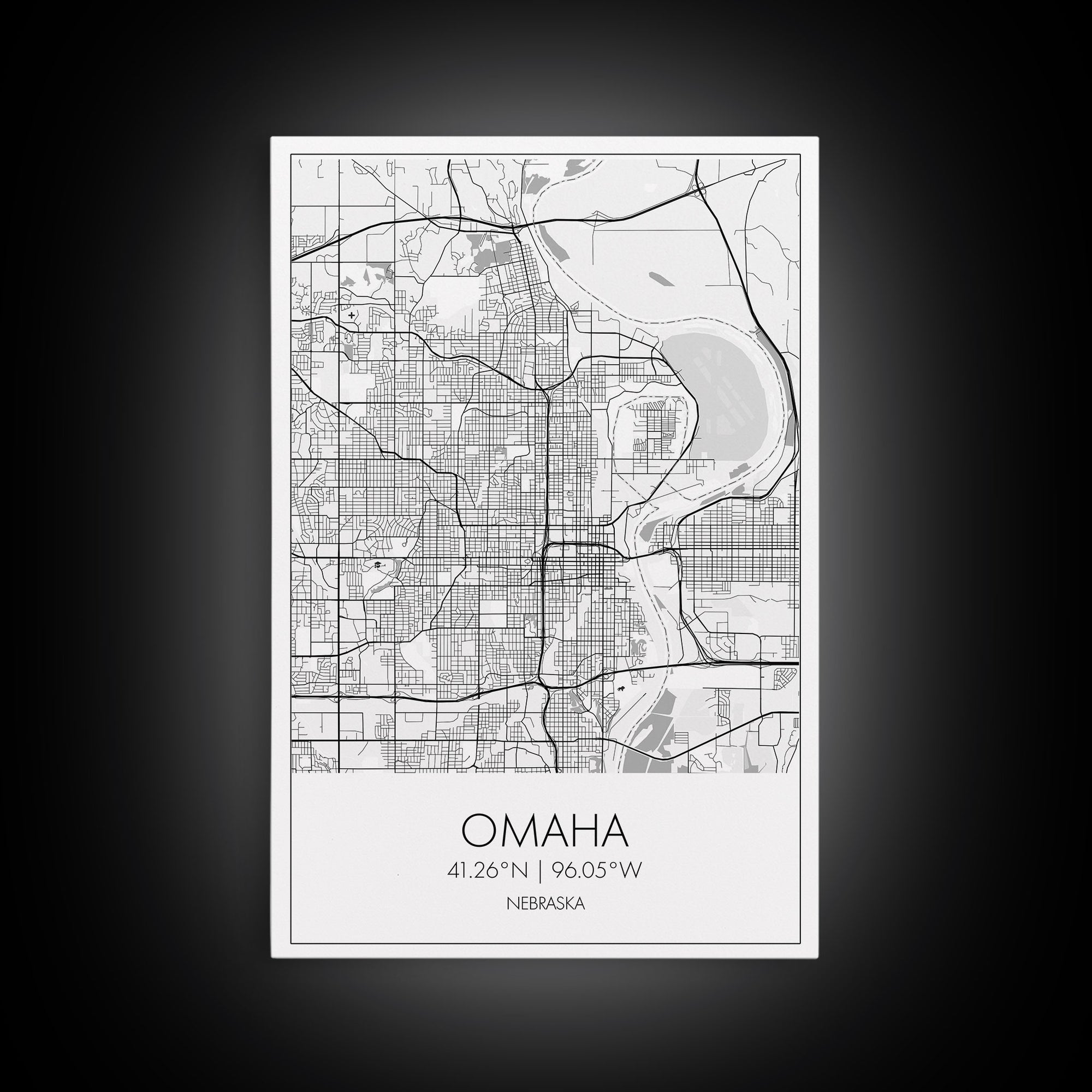 Omaha Street Map, Nebraska Map, City Map Art, Modern Art, Wall Art, Canvas Print, Living Room Wall Art, Travel Gifts For Men, Travel Art