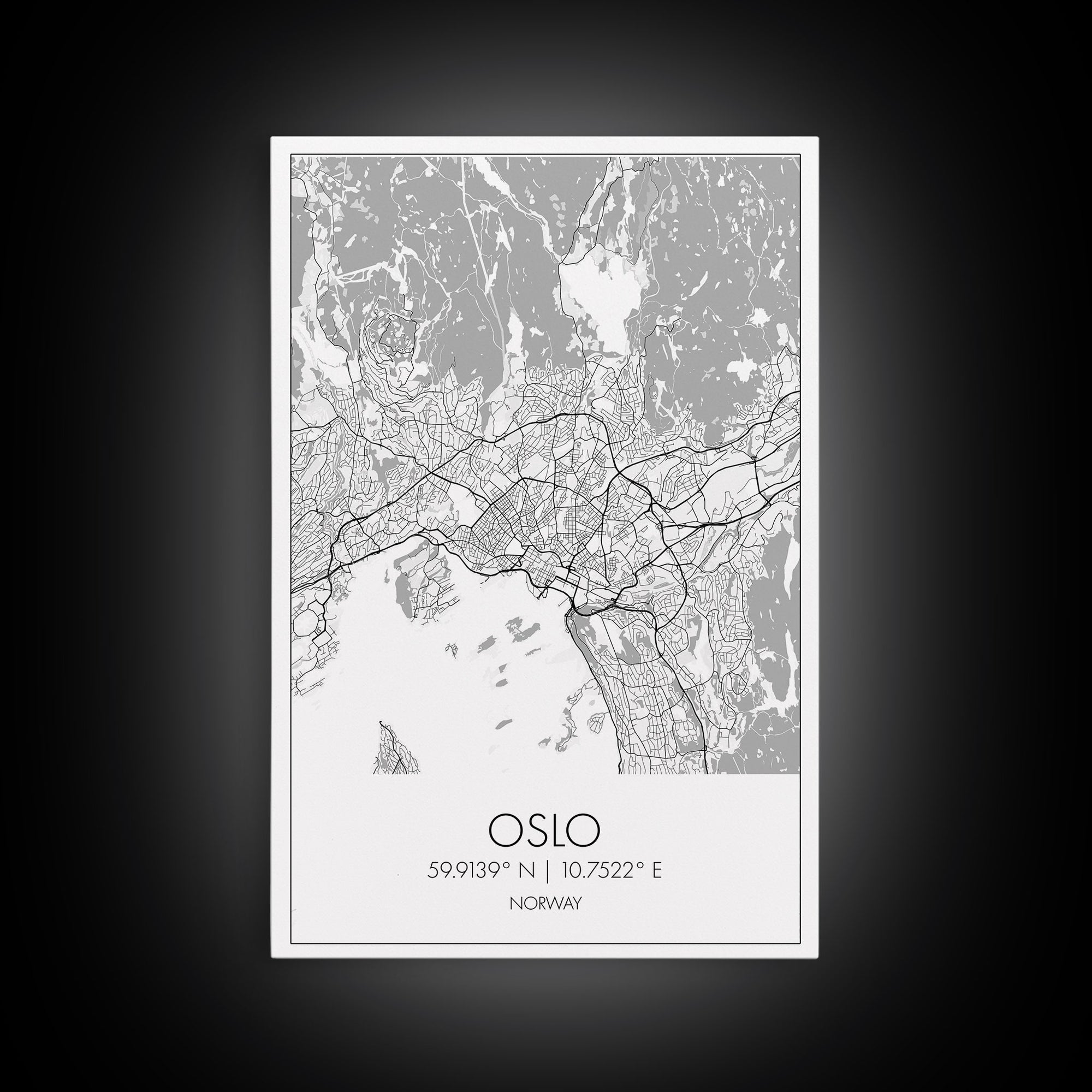 Oslo Street Map, Norway Map, Europe City Map Art, Modern Art, Wall Art, Canvas Print, Bedroom Art, Travelling Gifts, Travel Wall Décor