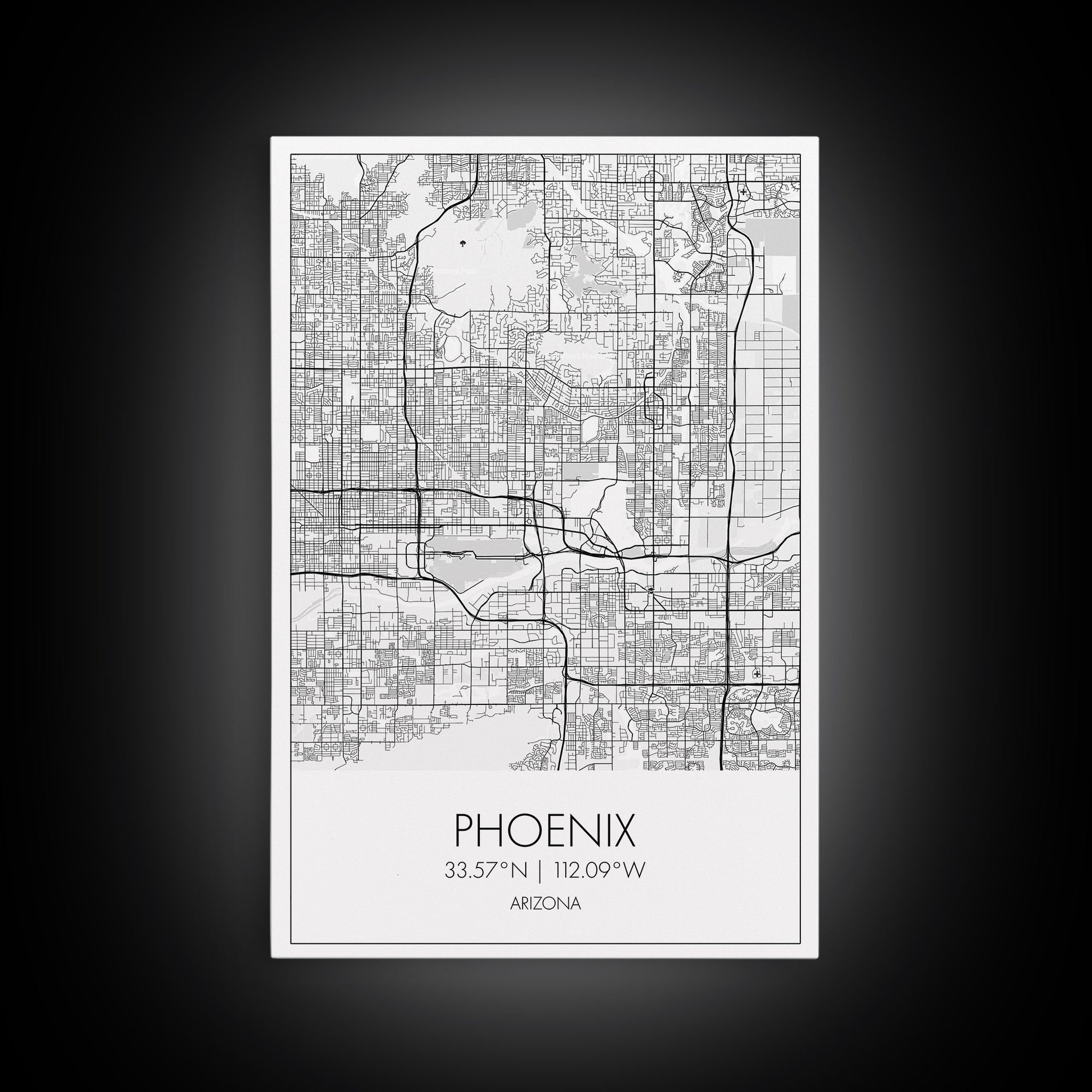 Phoenix Street Map, Arizona Map, City Map Art, Minimalist Art, Wall Art, Canvas Print, Master Bedroom Décor, Gifts For Her, Travel Wall Art