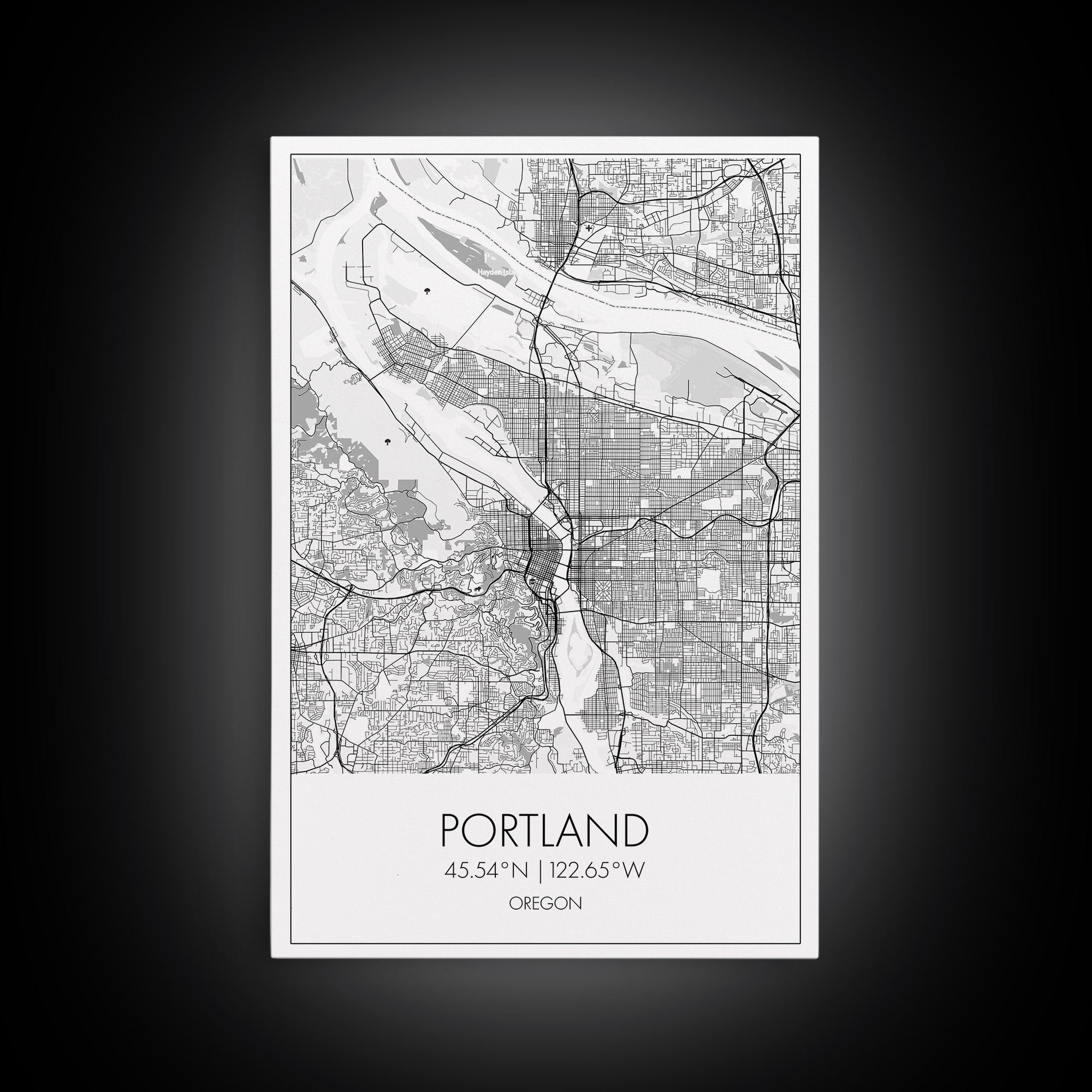 Portland Street Map, Oregon Map, City Map Art, Minimalist Art, Wall Art, Canvas Print, Black And White Art, Travel Print, Couples Gift