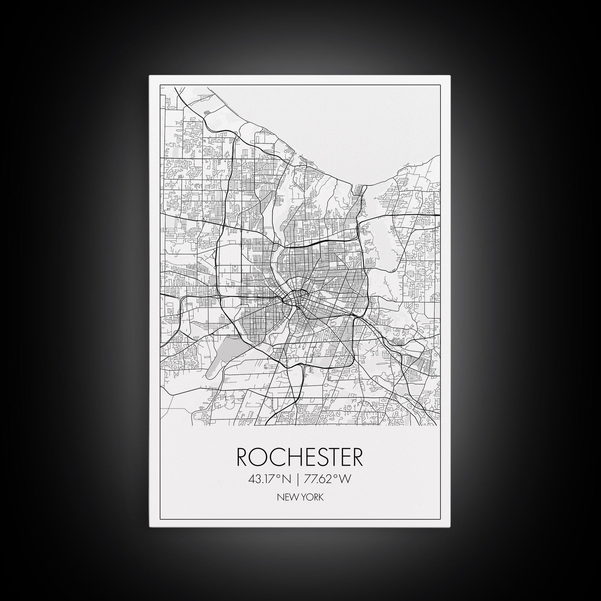 Rochester Street Map, New York Map, City Map Art, Minimalist Art, Wall Art, Canvas Print, Boys Room Décor, Best Friend Gift, Travel Print