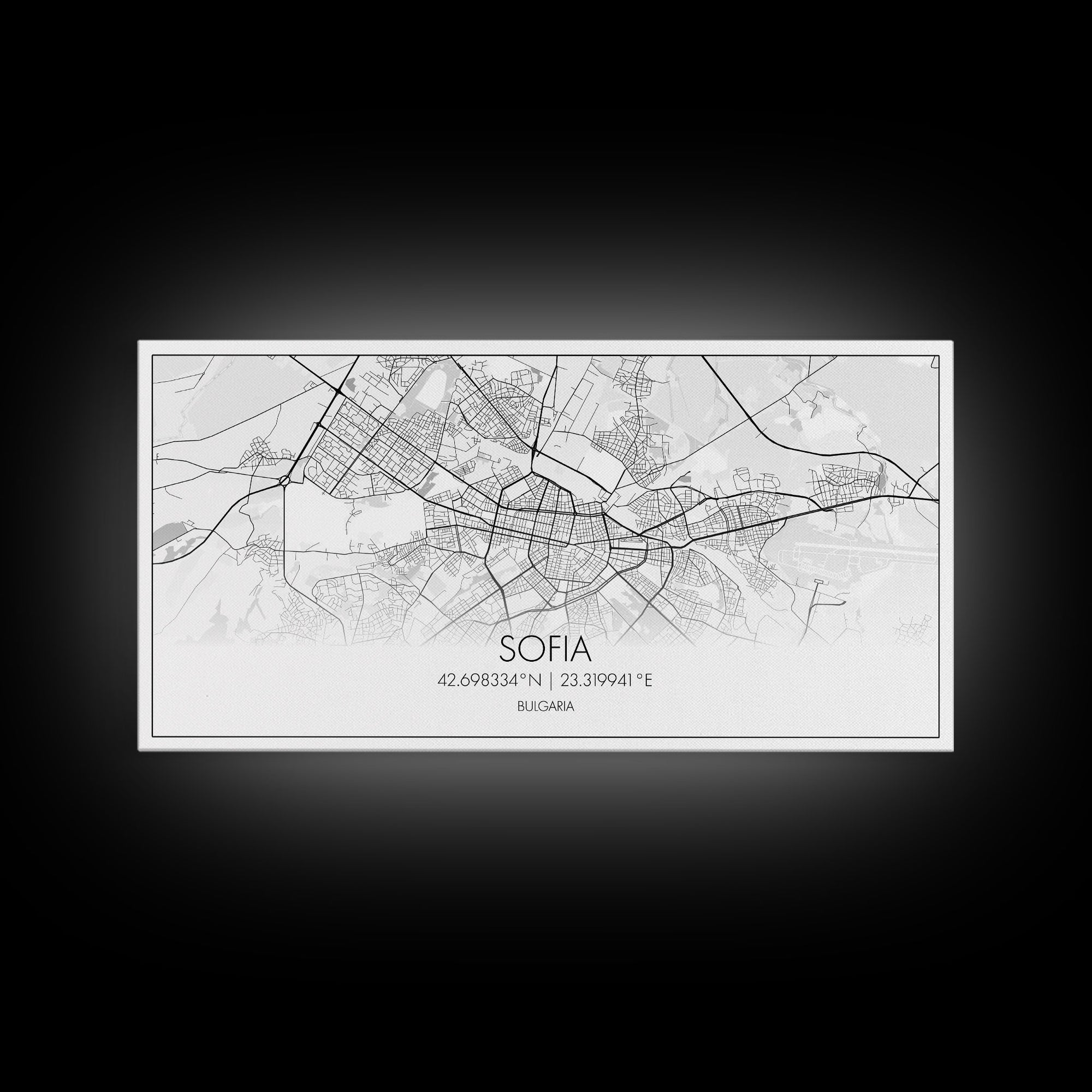 Sofia City Map, Bulgaria Art, Map Print, Modern Wall Art, Wall Art, Canvas Art, European Wall Art, First Home Gift, Boys Bedroom Décor