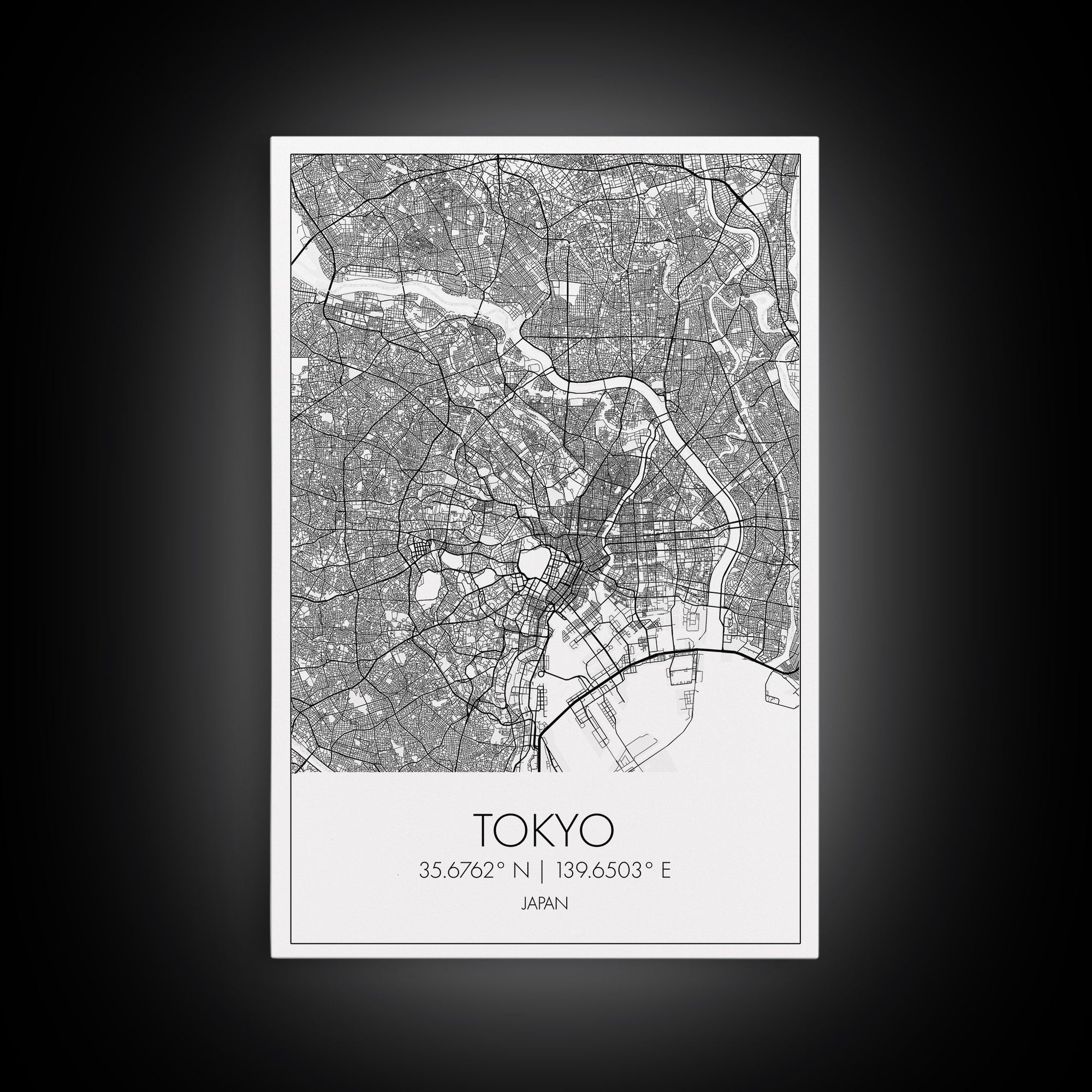 Tokyo Street Map, Japan Map, Asia City Map Print, Modern Wall Art, Wall Art, Canvas Print, Graduation Gift, Home Office Décor, Travel Print