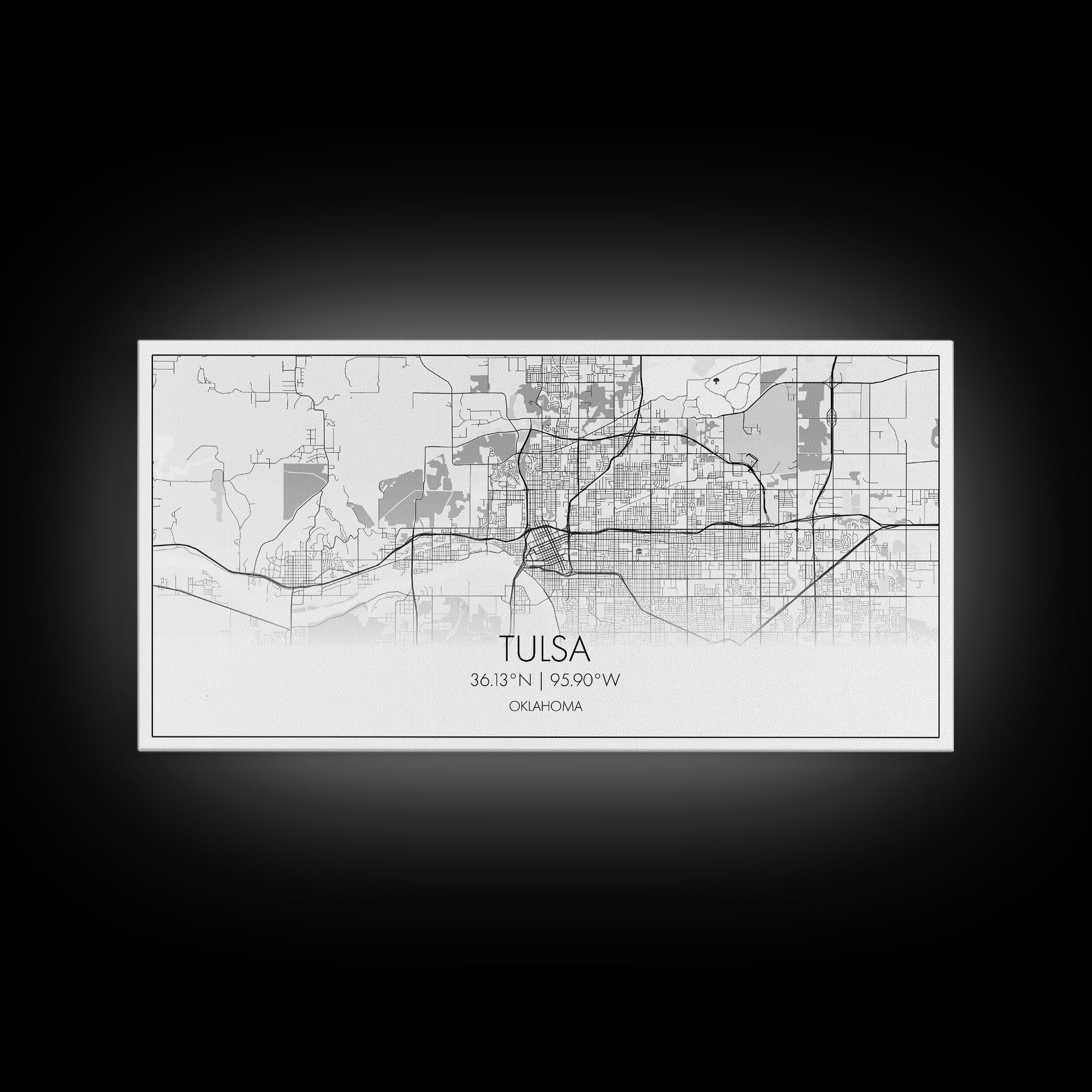 Tulsa City Map, Oklahoma Art, Map Print, Modern Wall Art, Wall Art, Canvas Art, Modern Office Art, Gift For Realtor, Home Décor Prints