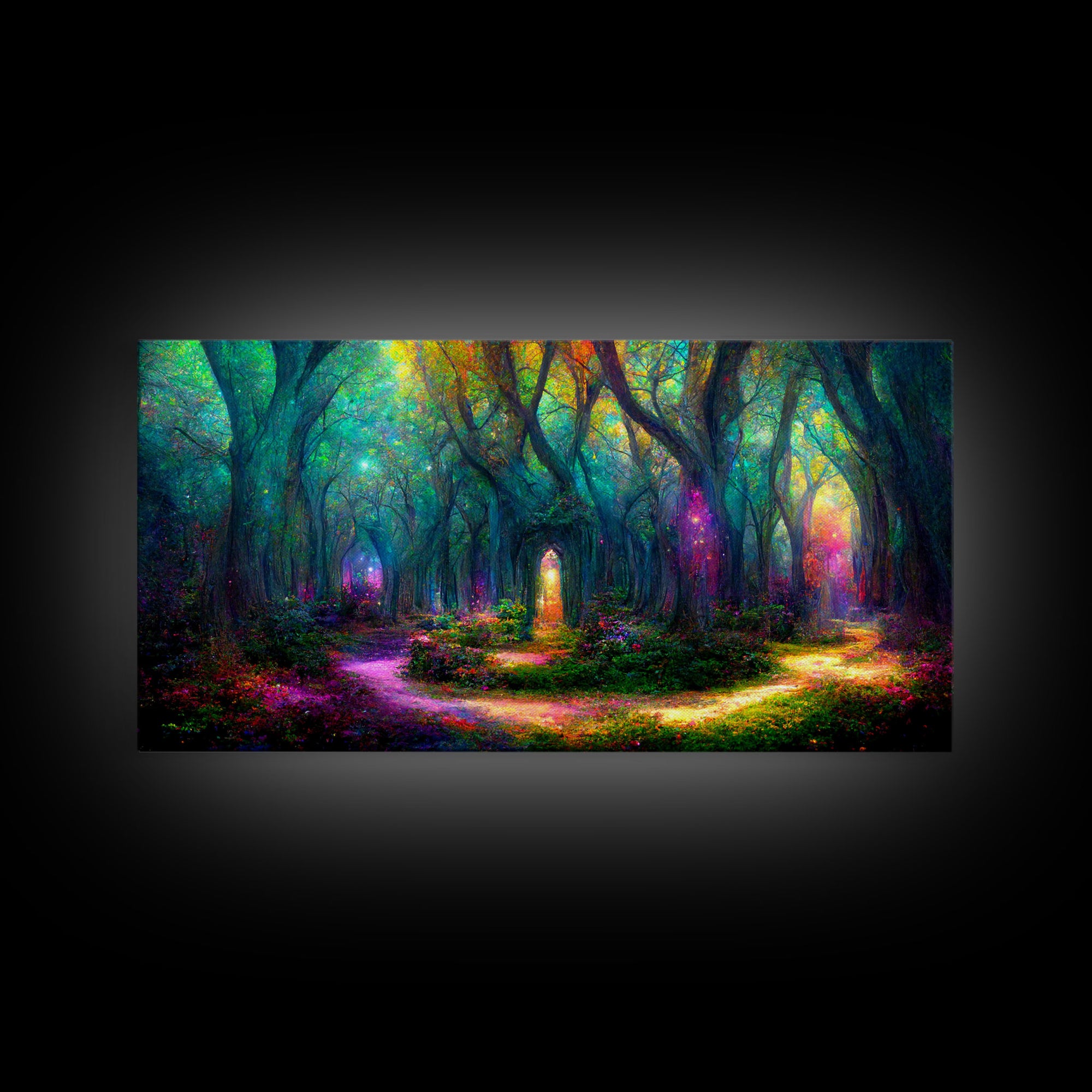 Beautiful Fantasy wall art, canvas print, magical forest, fantasy landscape art, ready to hang wall art