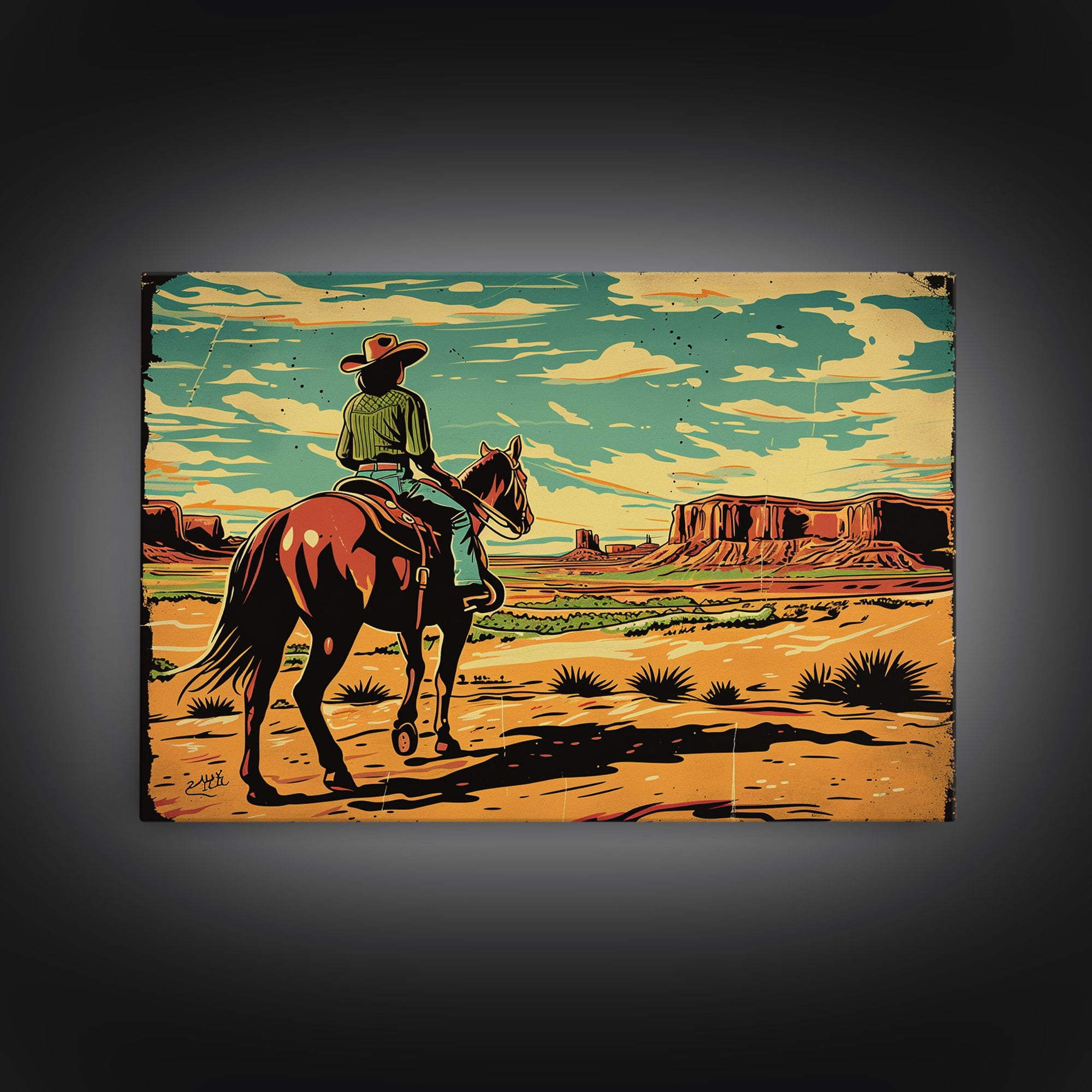 The Cowgirl | Wild West Pop Art | Framed Canvas Print Or Metal Print | Wood Framed Art | Western Decor, Wild West Art, Southwest Home Decor