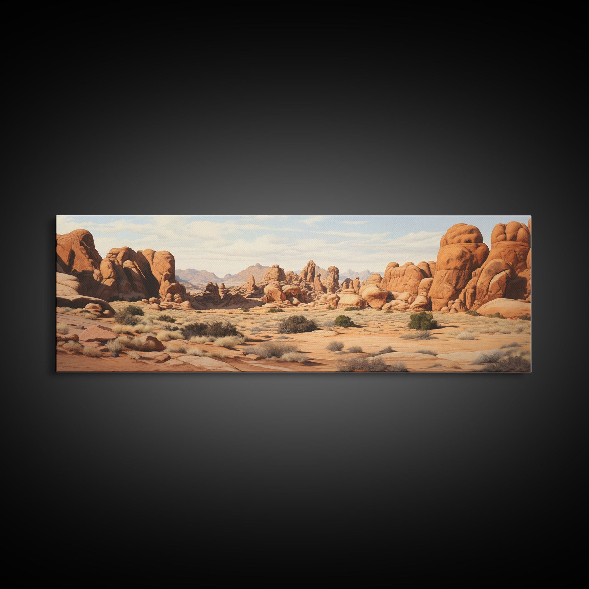 Arches National Park Poster, Utah, Extra Large Horizontal Wall Art, Watercolor Travel Print, Framed Canvas Print Wall Decor