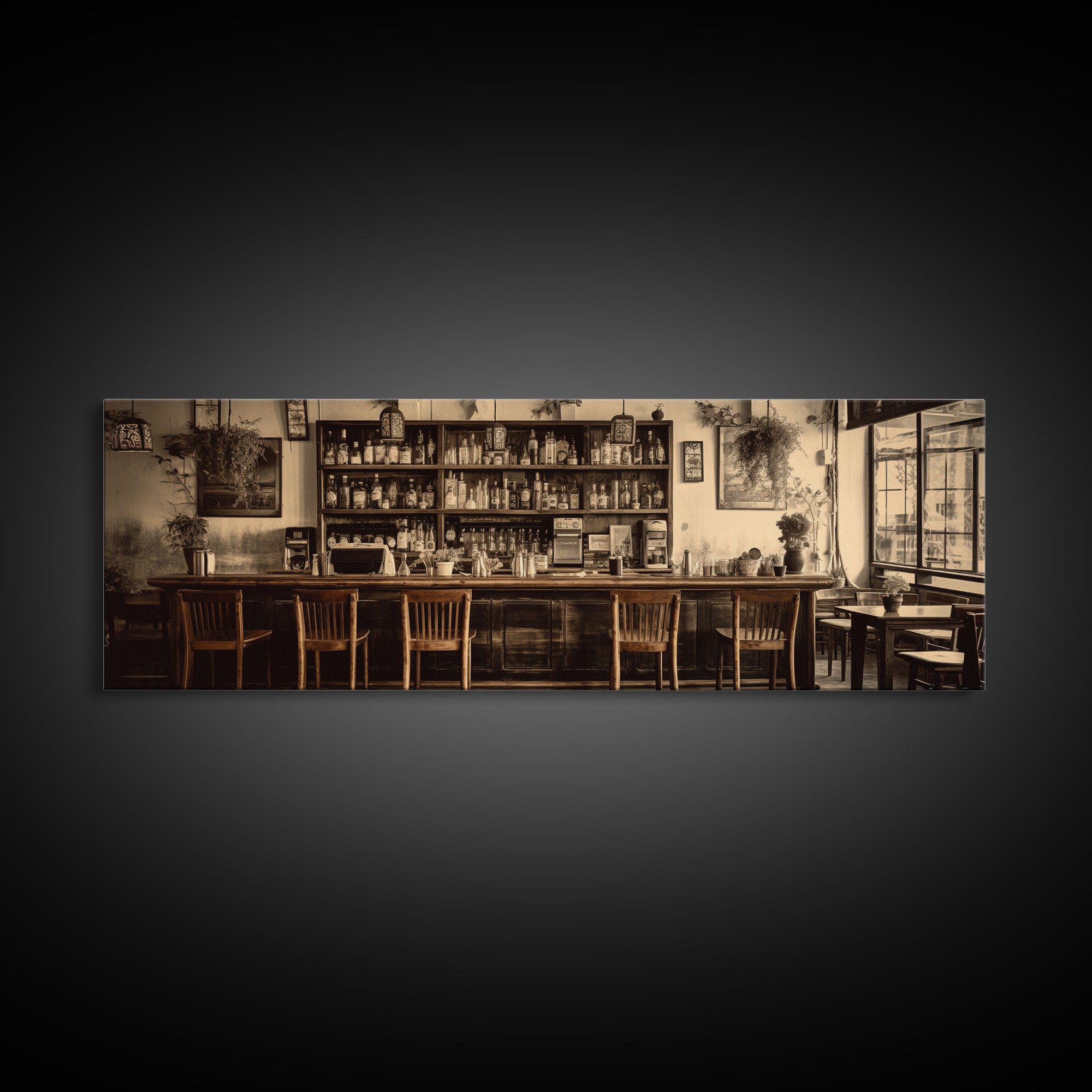 Bar Art, Old Timey Western Bar, Sepia Photography Art, Kitchen Art, Kitchen Wall Art, Home Bar Decor, Bar Cart Art