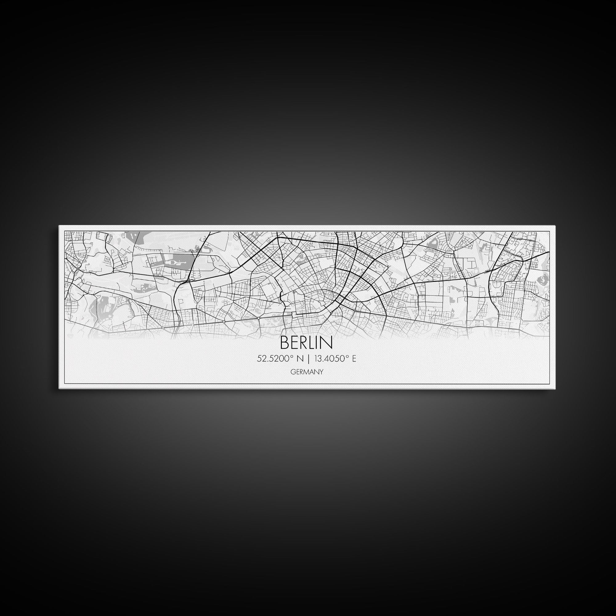 Panoramic Berlin City Map, Germany Art, Map Print, Minimalist Wall Art, Canvas Art, Housewarming Gift, Street Map Art, Closing Gift