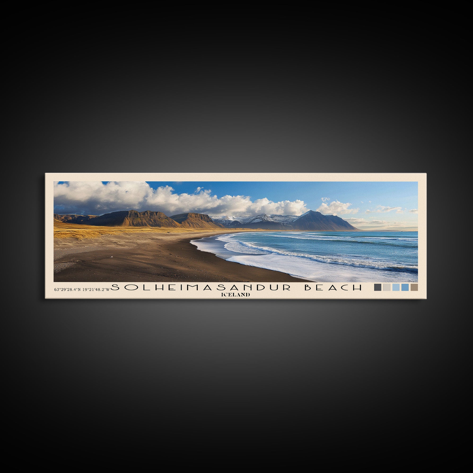 Solheimasandur Beach, Iceland Panoramic Print, Vacation Gift, Iceland Wall Art, Beach Painting, Beach Decor, Beach Or Lakehouse Art