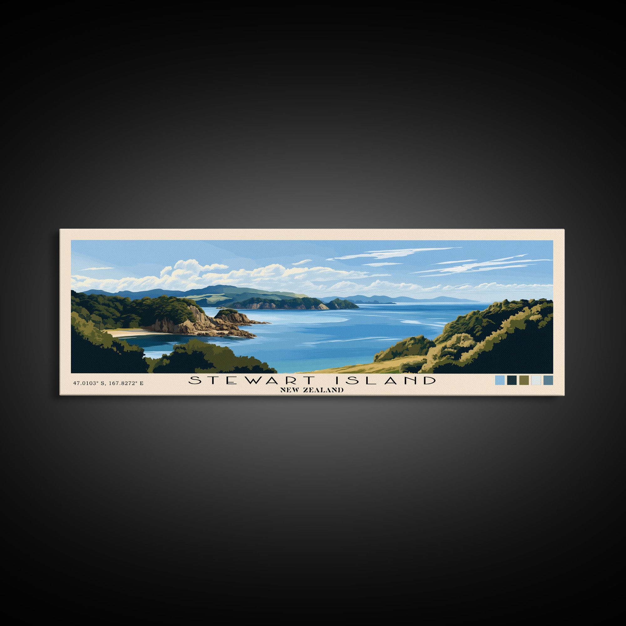 Stewart Island, New Zealand Panoramic Print, Vacation Gift, New Zealand Wall Art, Vacation Wall Art, Vacatation Memories, Beach Decor, Beach Or Lakehouse Art