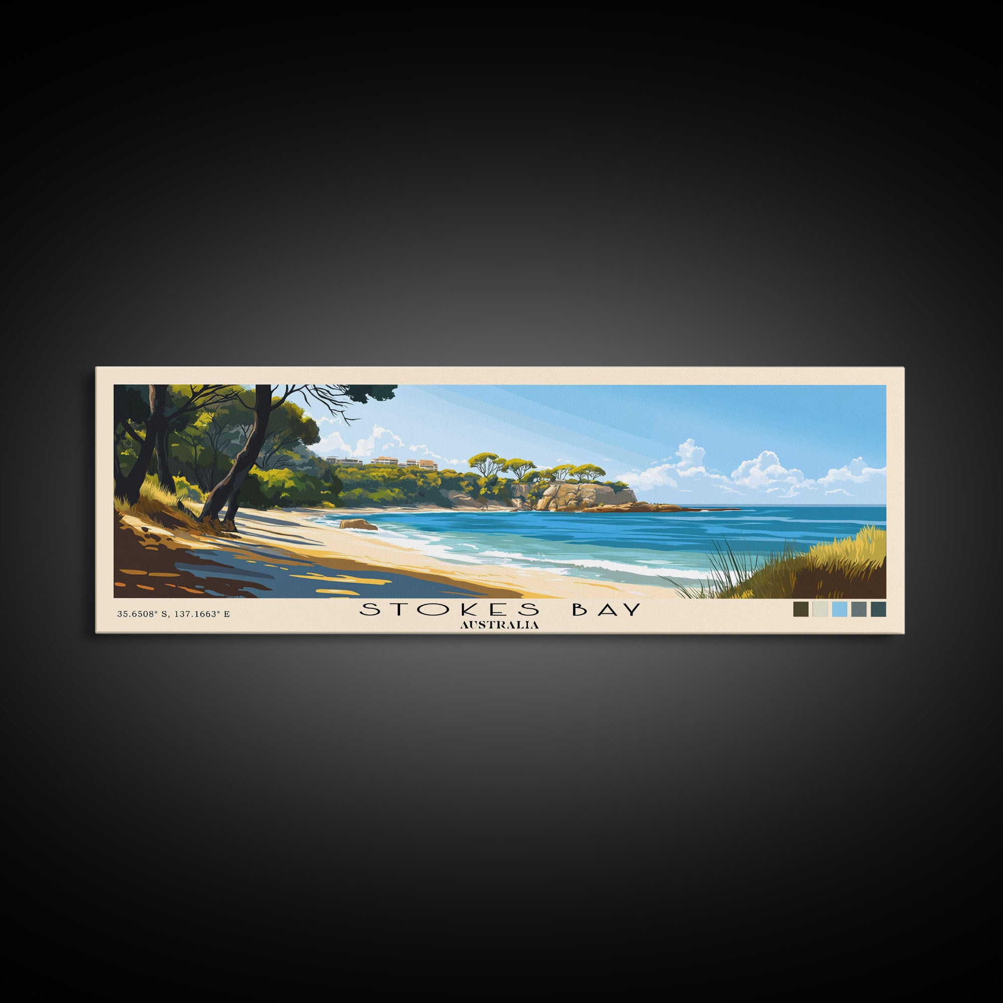 Stokes Bay, Australia Panoramic Print, Vacation Gift, Australia Wall Art, Beach Painting, Beach Decor, Beach Or Lakehouse Art