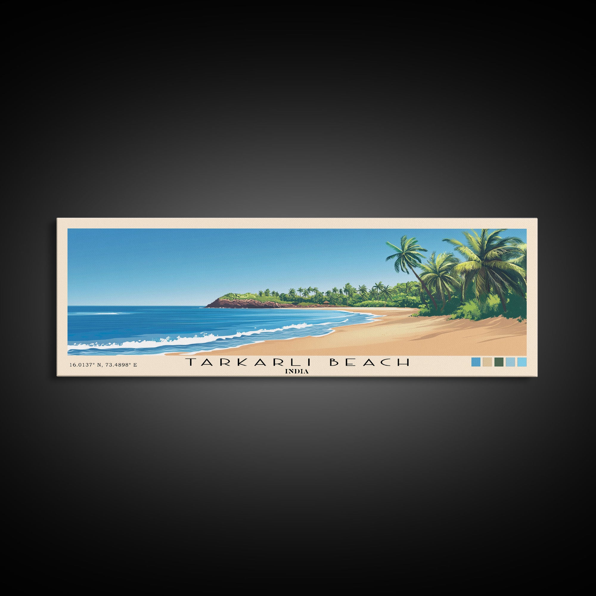 Tarkarli Beach, India Panoramic Print, Vacation Gift, India Wall Art, Vacation Wall Art, Vacatation Memories, Beach Decor, Beach Or Lakehouse Art