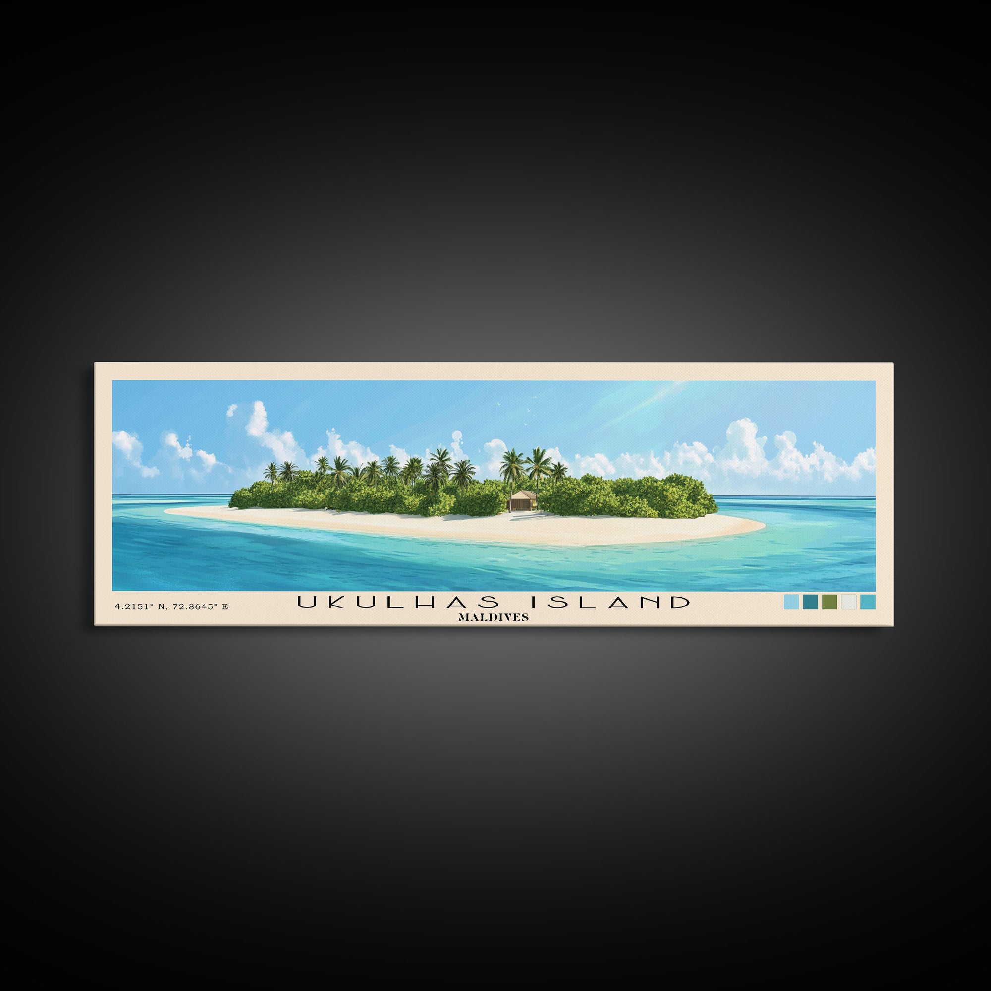 Ukulhas Island, Maldives Panoramic Print, Vacation Gift, Maldives Wall Art, Vacation Wall Art, Vacatation Memories, Beach Decor, Beach Or Lakehouse Art