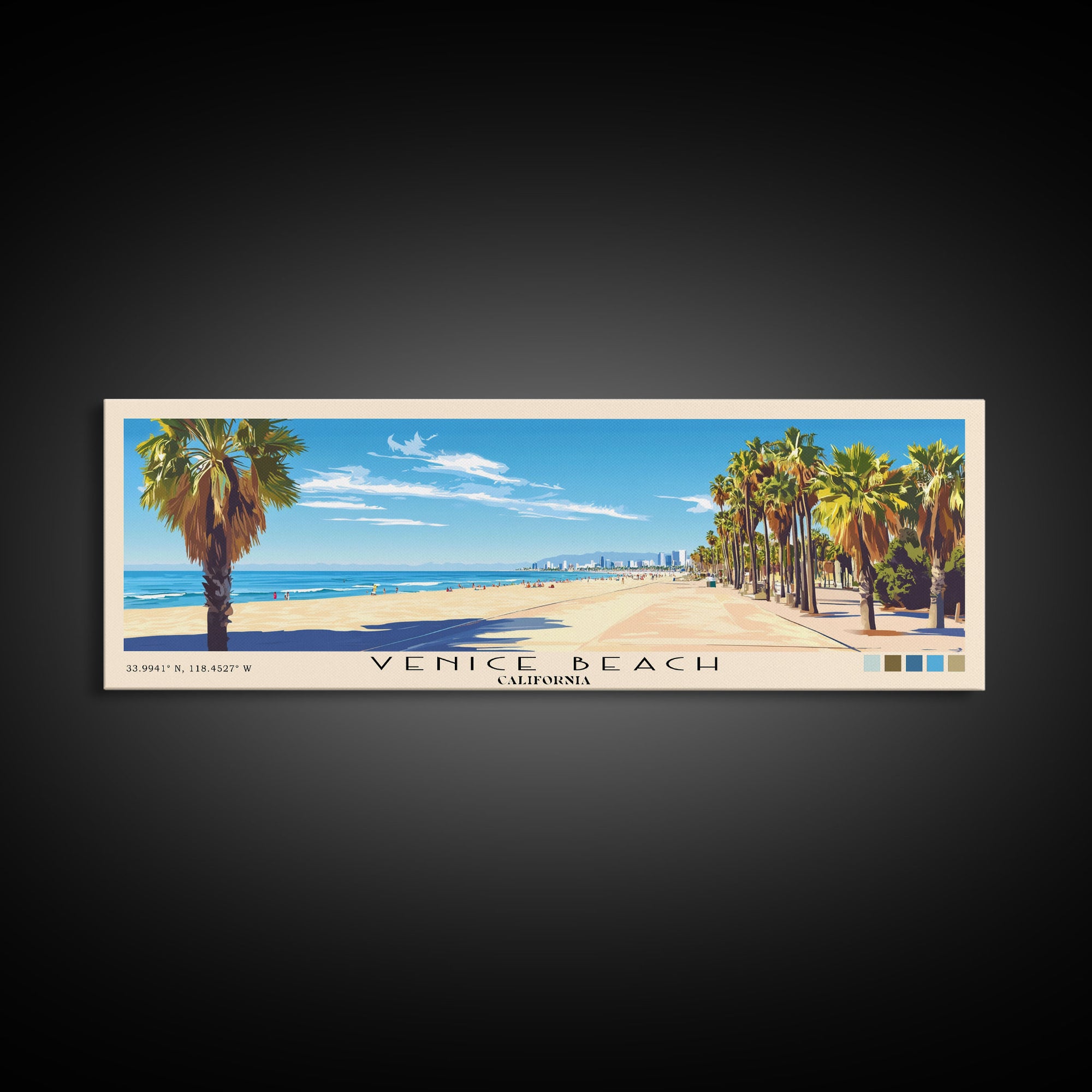 Venice Beach, California Panoramic Print, Vacation Gift, California Wall Art, Vacation Wall Art, Vacatation Memories, Beach Decor, Beach Or Lakehouse Art