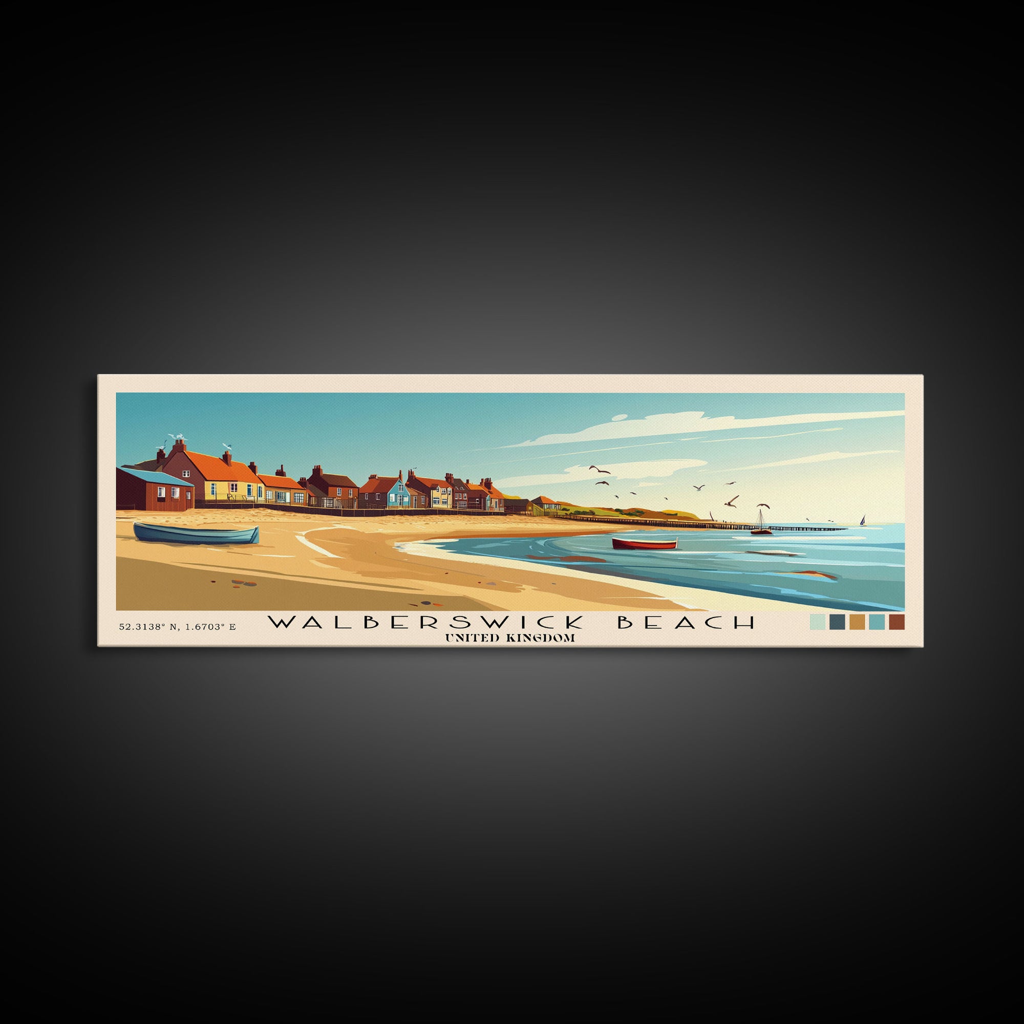 Walberswick Beach, United Kingdom Panoramic Print, Vacation Gift, United Kingdom Wall Art, Vacation Wall Art, Vacatation Memories, Beach Decor, Beach Or Lakehouse Art