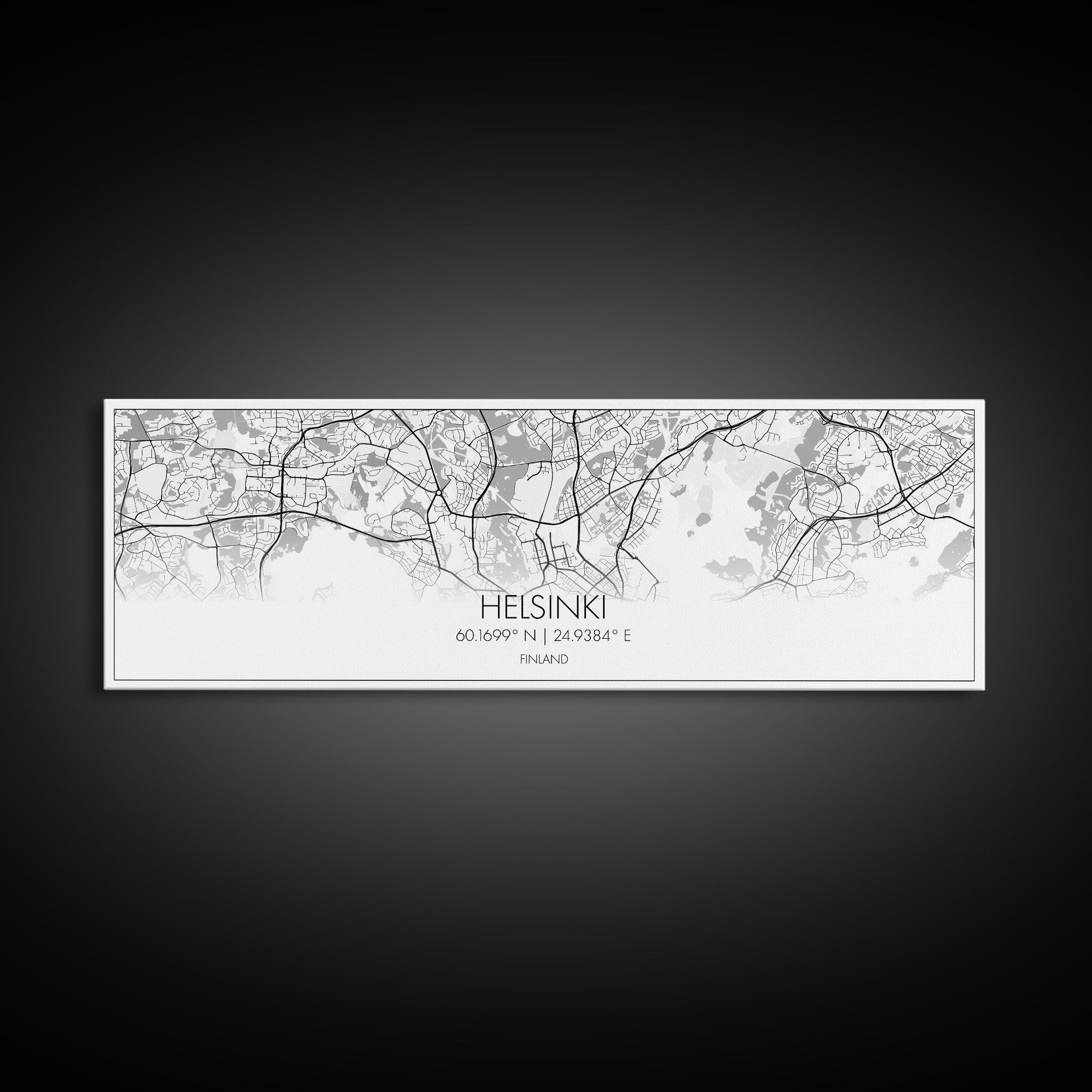 Panoramic Helsinki City Map, Finland Art, Map Print, Minimalist Wall Art, Canvas Art, Housewarming Gift, Street Map Art, Closing Gift