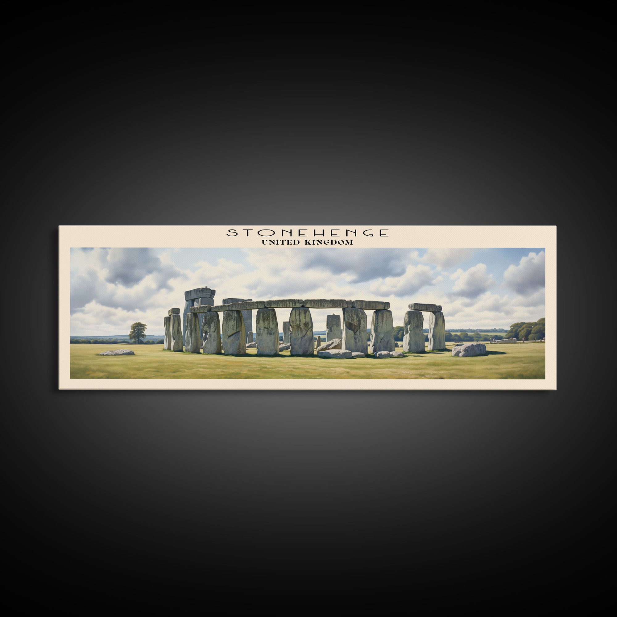 Stonehenge COUNTRY Travel Poster Print, Framed Canvas Print, COUNTRY Travel Art, Wood Framed Art, Wall Hanging, Home Decor