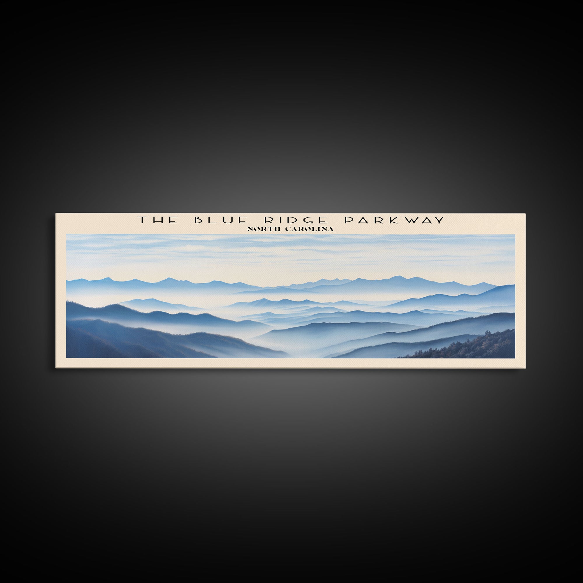 The Blue Ridge Parkway Framed Canvas Print Travel Poster | Wall Art | Home Decor | Gift For Travel Lover | Wall Hanging | Original Art