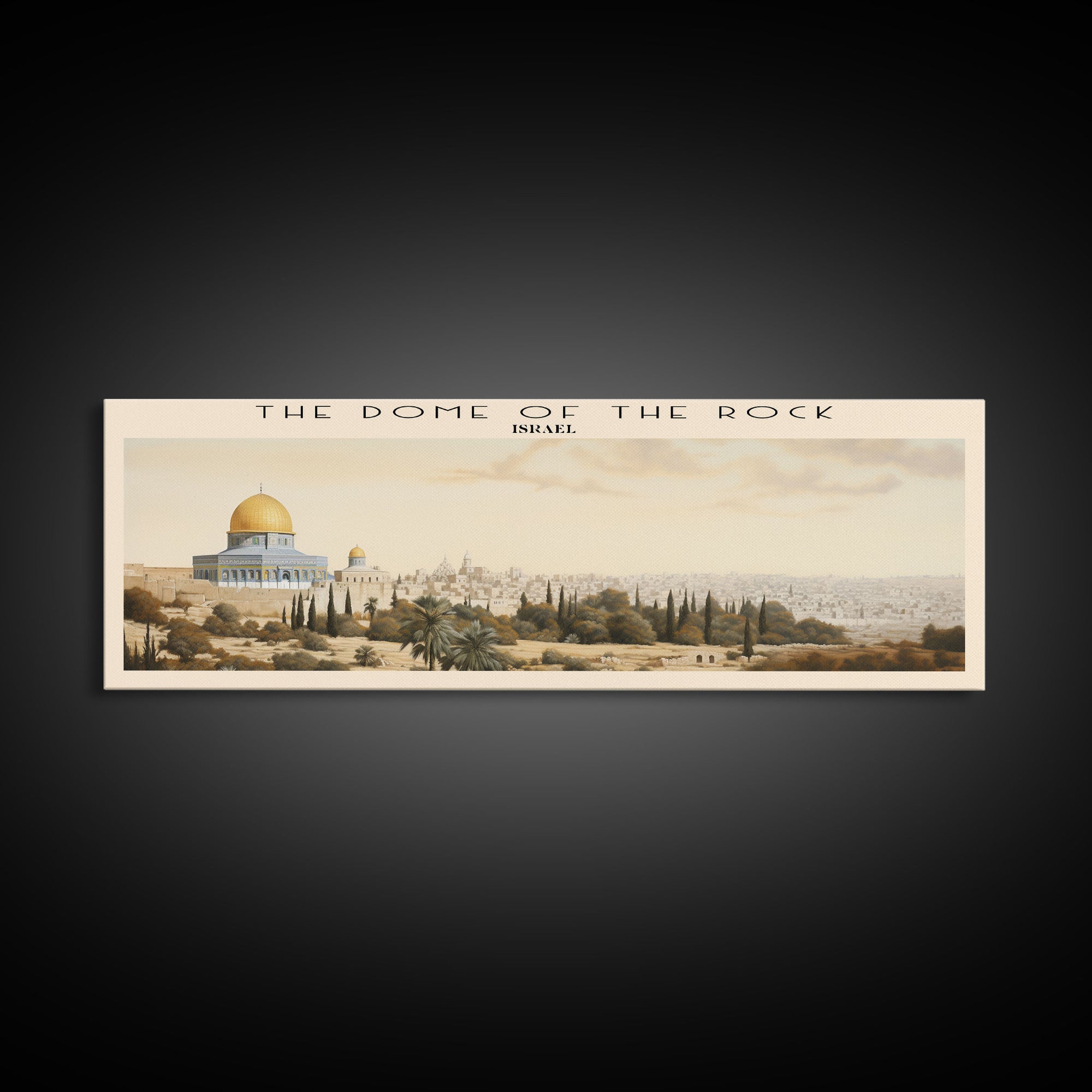 The Dome of the Rock COUNTRY | Framed Travel Poster Canvas Print | Trendy Wall Art | Watercolor Painting | Living Room Art | Unique Art