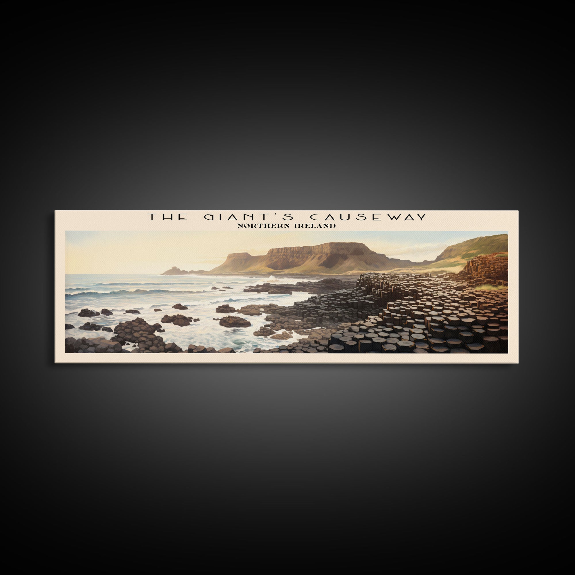 The Giant's Causeway Travel Poster Print, Framed Canvas Wall Art, Metal Wall Art, COUNTRY art, Gift For Him, Travel Wall Art, Travel Lover Gift