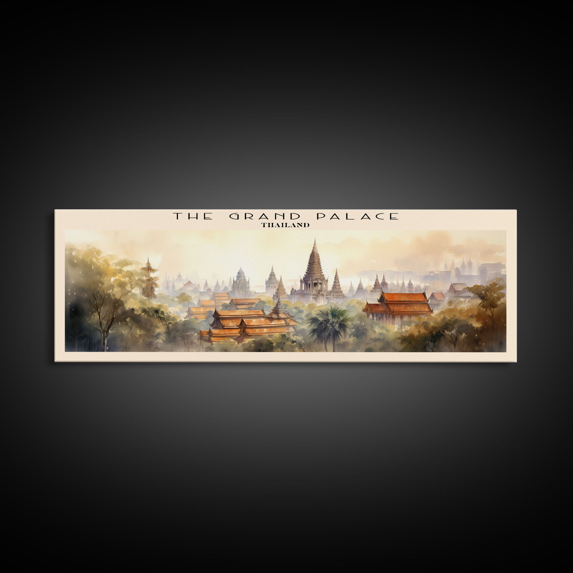 The Grand Palace Retro Style Travel Poster - Framed Canvas Print - COUNTRY Travel Decor | Vintage Style Home Decor - Travel Print - Wall Art