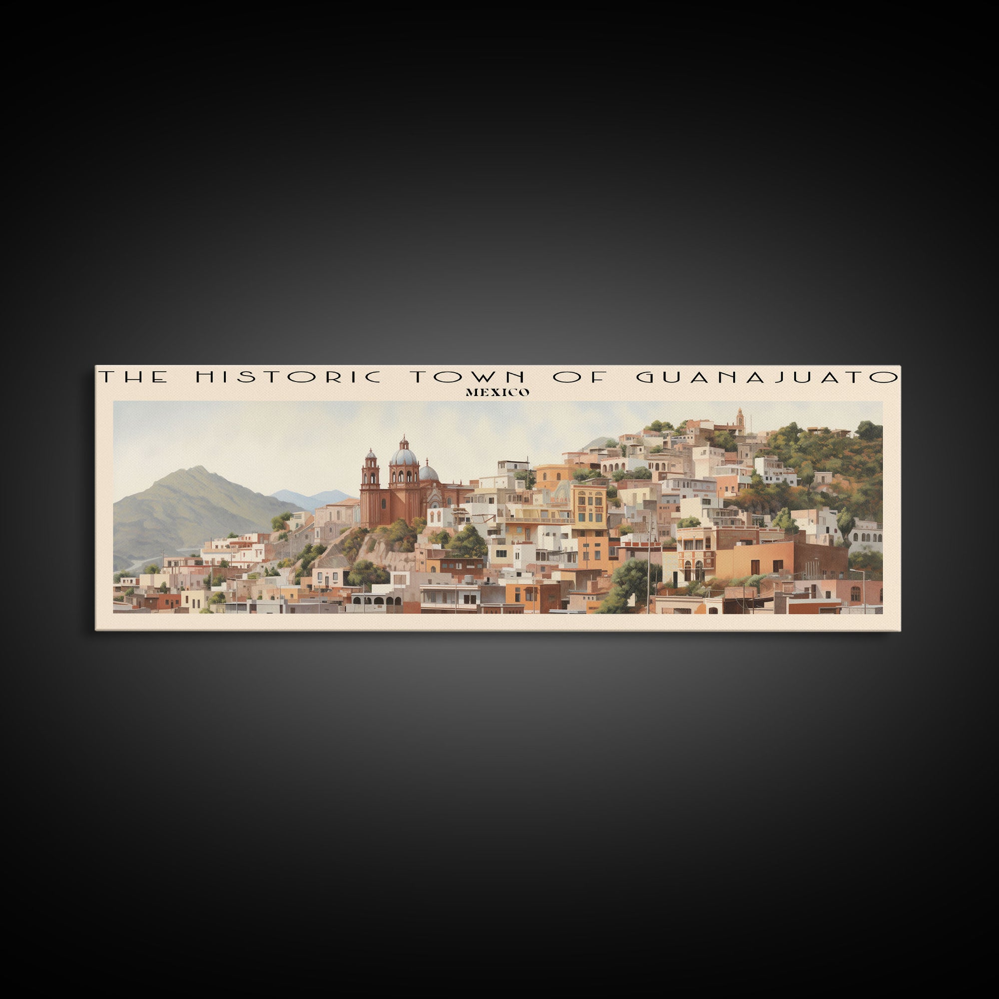 The Historic Town of Guanajuato COUNTRY Travel Poster Print, Framed Canvas Print, COUNTRY Travel Art, Wood Framed Art, Wall Hanging, Home Decor