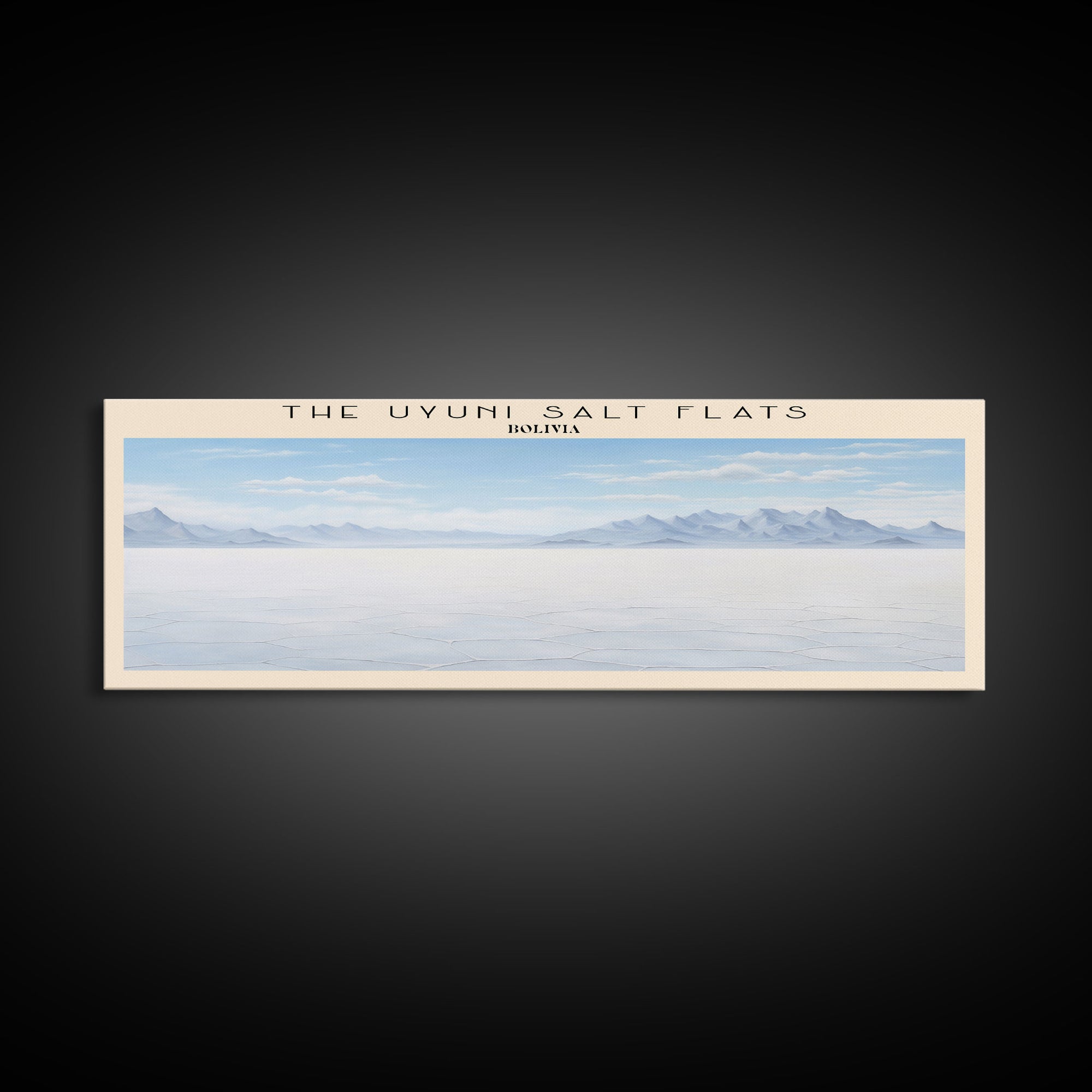 The Uyuni Salt Flats COUNTRY | Framed Travel Poster Canvas Print | Trendy Wall Art | Watercolor Painting | Living Room Art | Unique Art