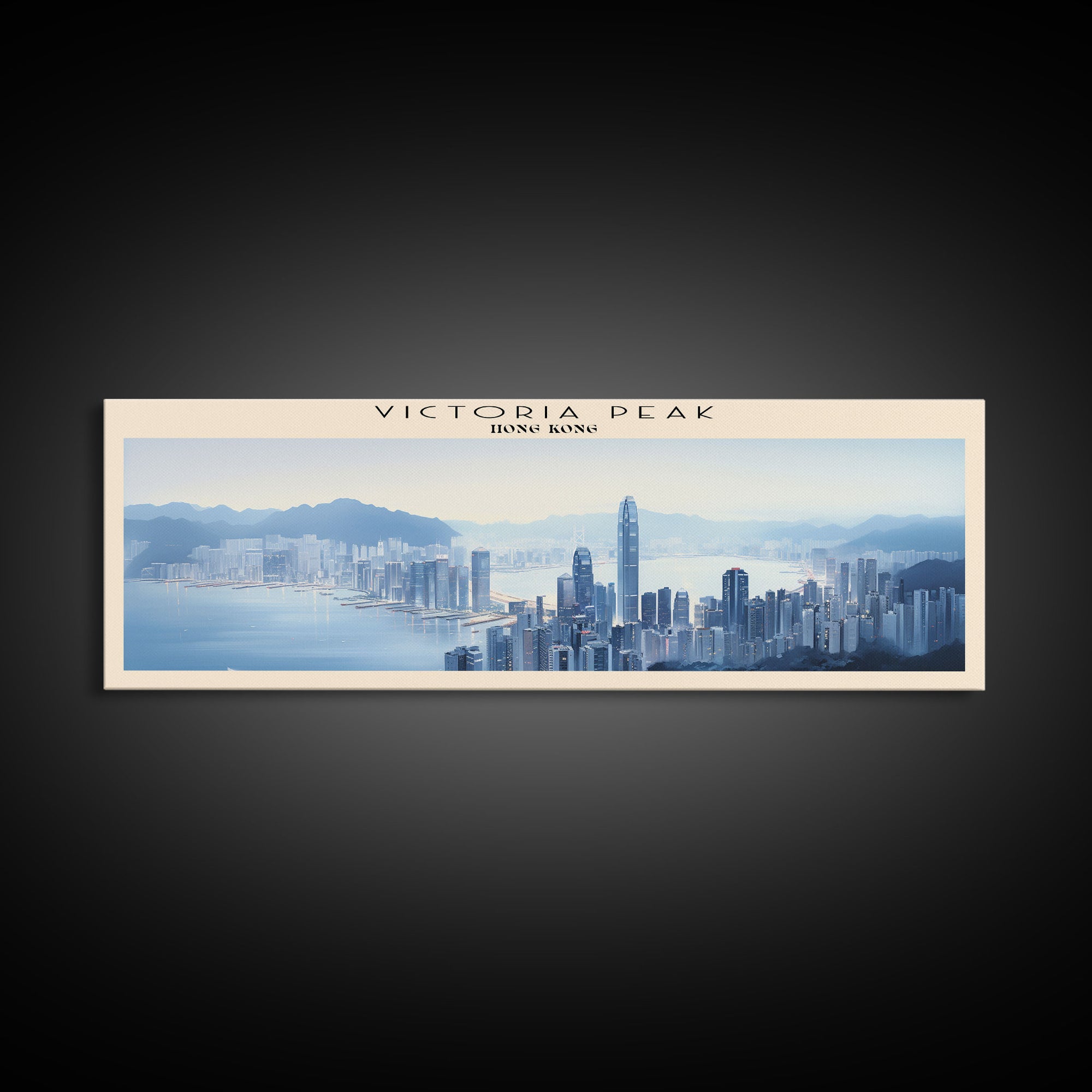 Victoria Peak COUNTRY Travel Poster Print, Framed Canvas Print, COUNTRY Travel Art, Wood Framed Art, Wall Hanging, Home Decor