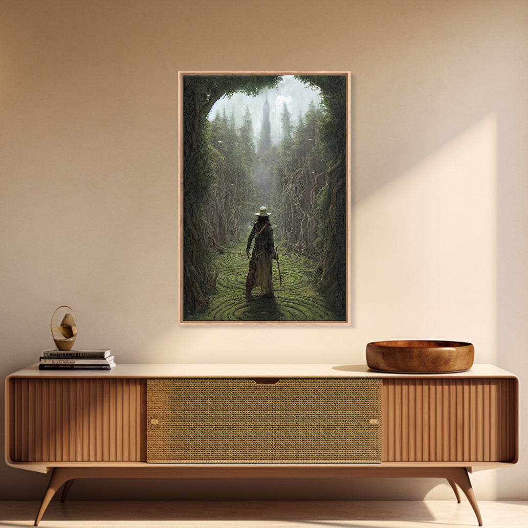 The Gardener, Floramancer Concept Art, Plantaemancer, Framed Canvas Print, Ready To Hang Framed Wall Art