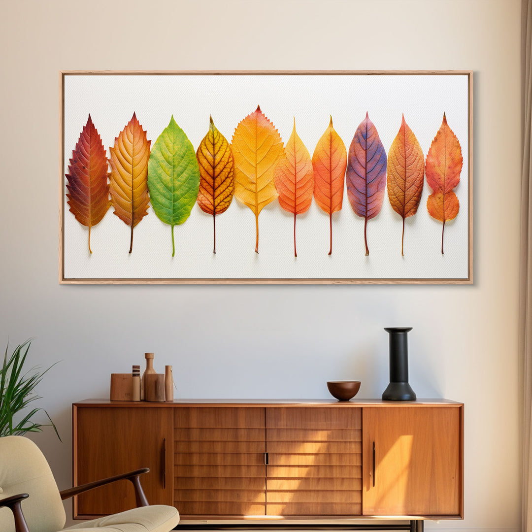 Fall Leaves Photography Study, Framed Canvas Print, Fall Decor, Autumn Decor, Fall Centerpiece, Seasonal Art, Fall Centerpiece