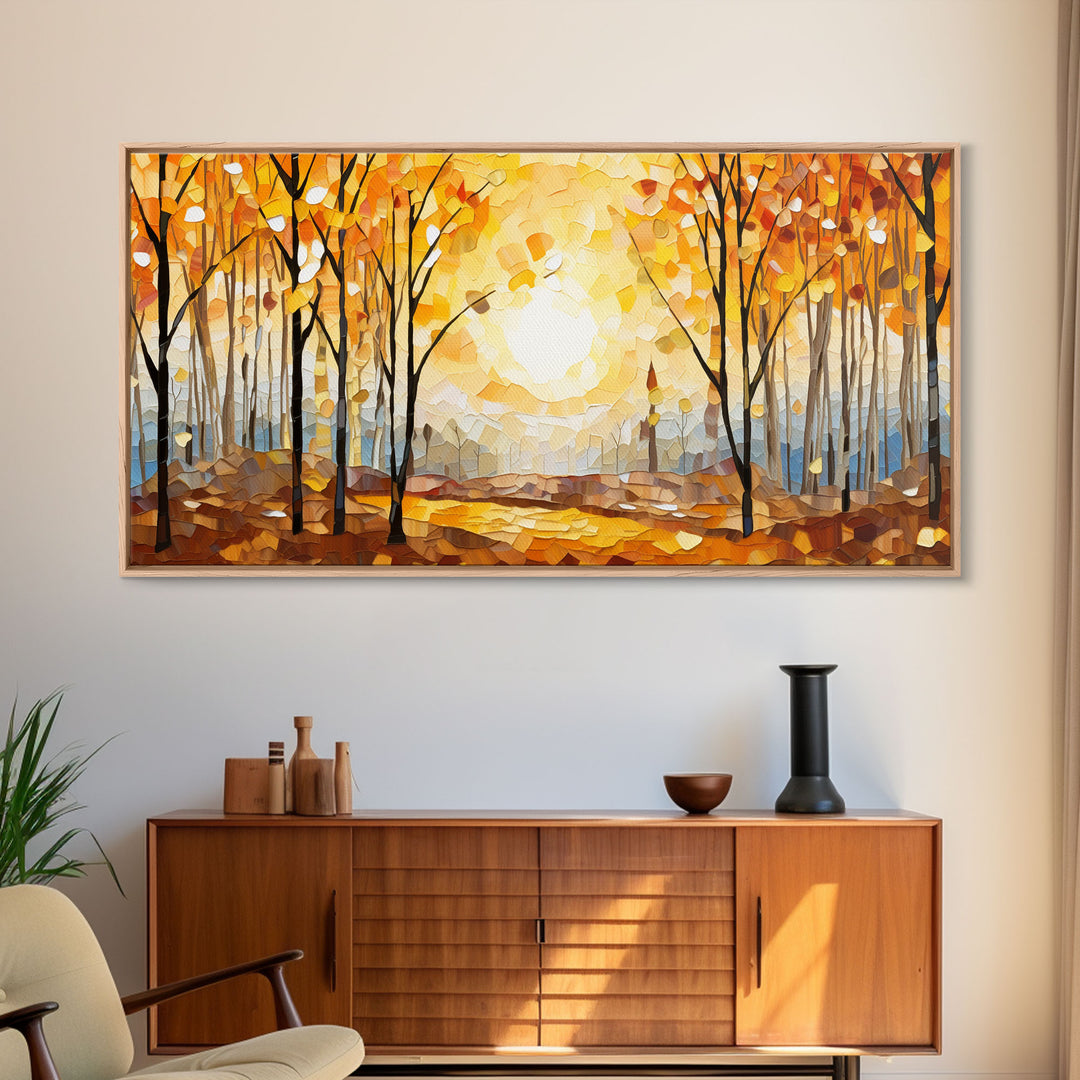 Beautiful Fall Decor Framed Canvas Print, Autumn Decor, Fall Wall Art, Above Mantle Wall Art, Art For Mantle Wall Art