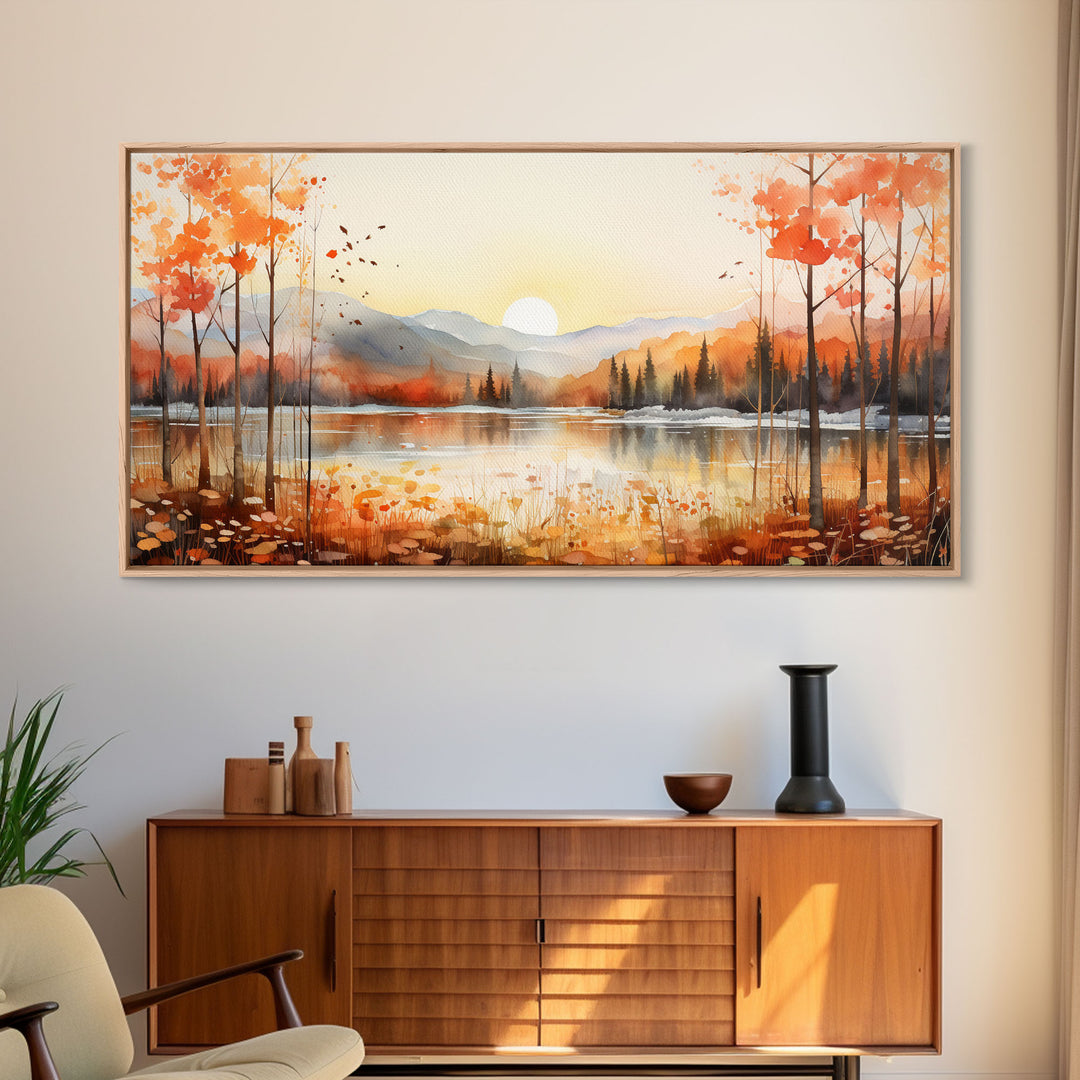 Beautiful Sunset Landscape Painting On Canvas, Original Canvas Print Nature Art, Fancy Landscape Wall Art, Bedroom Wall Decor Gifts Boho Art