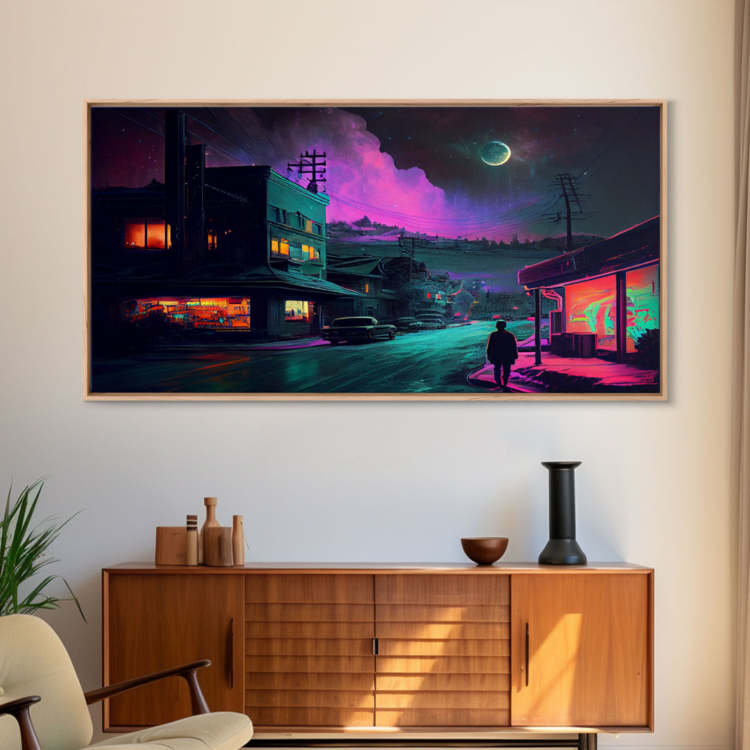 Scifi Art, Framed Canvas Print, Night Of The Comet