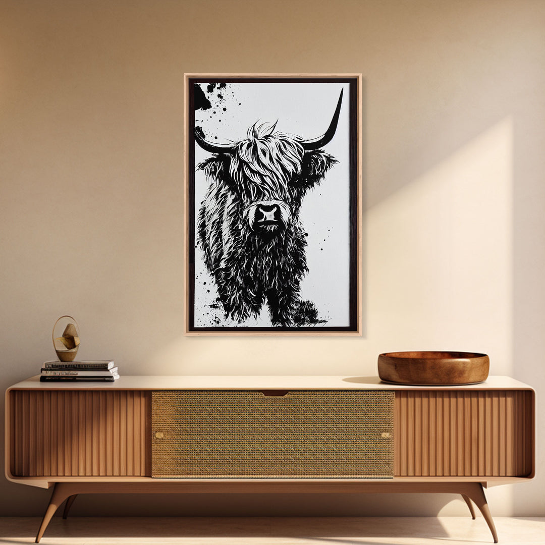 Scotland Cattle, Highland Cow art, farmhouse decor, fine art paper print, poster art, Rustic primitive decor