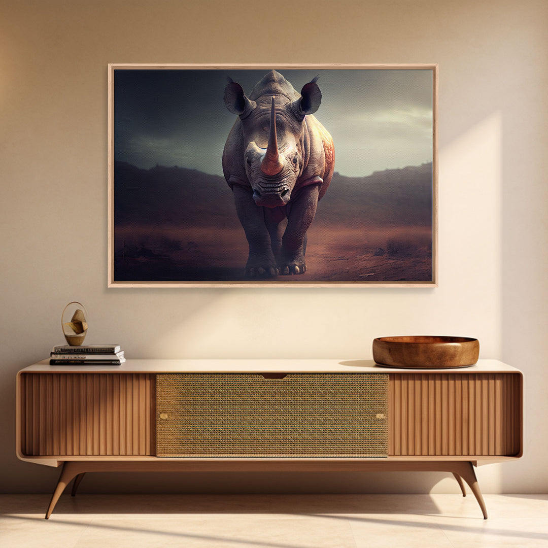 Desert Rhinoceros Animal Nature Ivory Tusk Fine Art Print, Wall Decor, Wall Poster, Wall Art Print