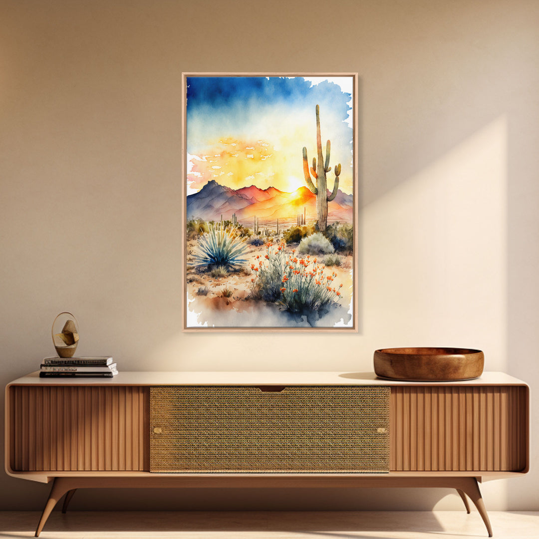 Arizona Desert canvas wall art Cactus print Farmhouse wall decor Nature wall art Wilderness Southwestern Wall Art Cactus canvas