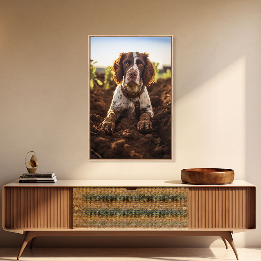 English Springer Spaniel Dog Wall Print, Farmhouse Wall Art, Wall Art, Framed Wall Art, Framed Canvas, Wall Print, Framed Wall Canvas