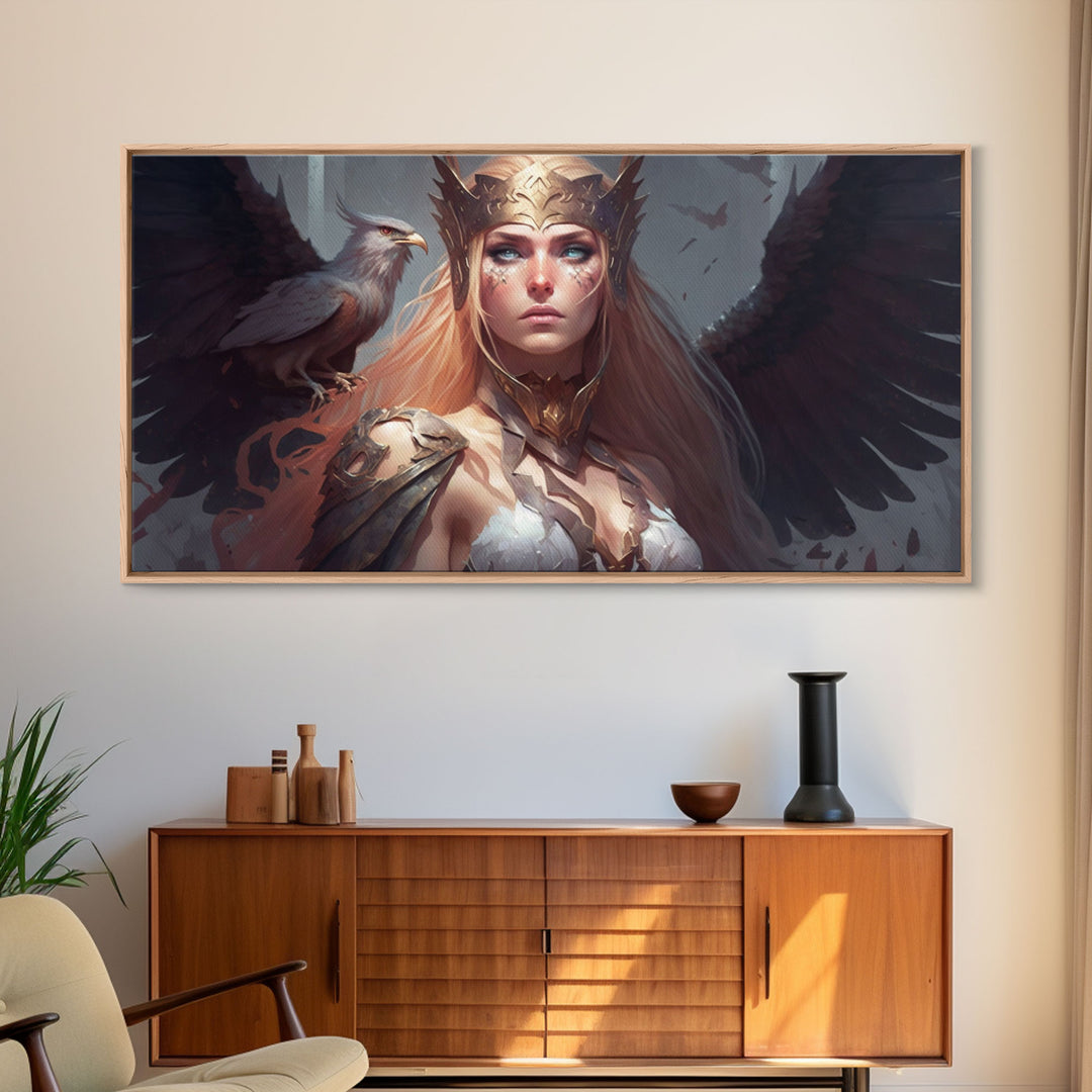 Lady Freya, Nordic / Norse Mythology Art, Framed Canvas Print, Norse Goddess of Love and Fertility