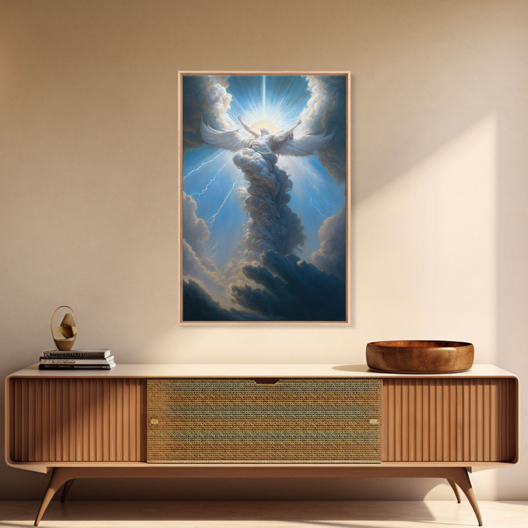 Angel Art, Framed Wall Art, Canvas Print, Angelic Art, Angel Painting, Angel Rising To The Heavens