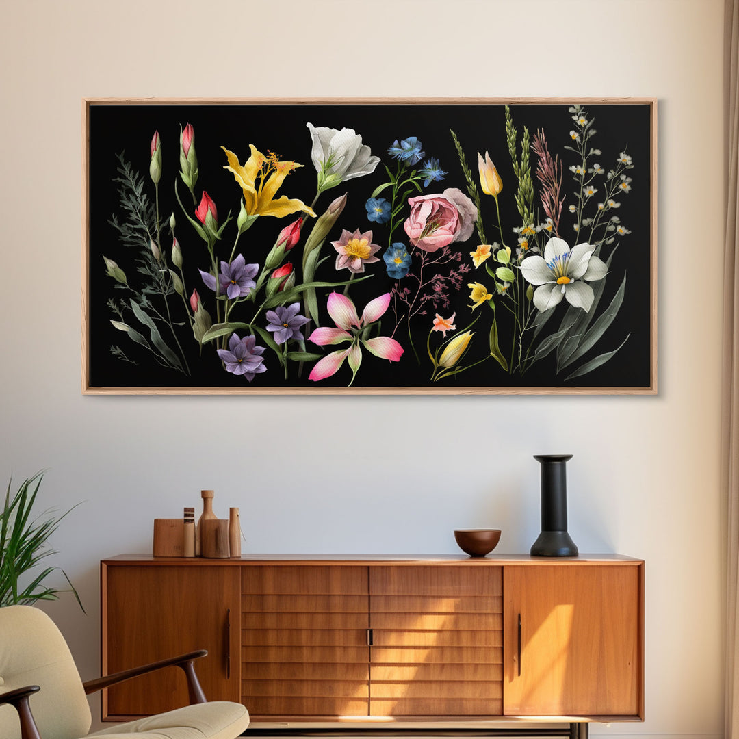 Meadow Canvas Print Painting Floral Original Art Flowers Wall Art Impasto Art 24x36 Wall Art