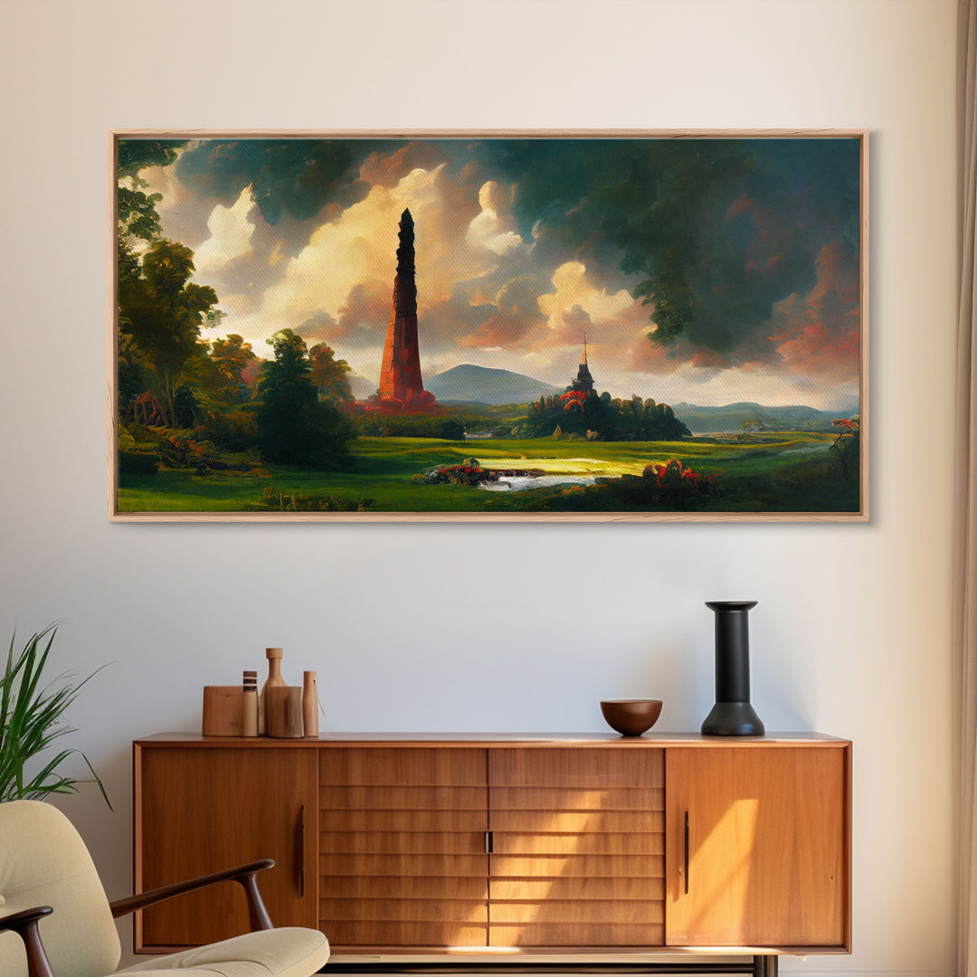 High Fantasy Art Canvas Print, Dark Tower, RPG Fantasy Art, RPG Concept art, unique wall art